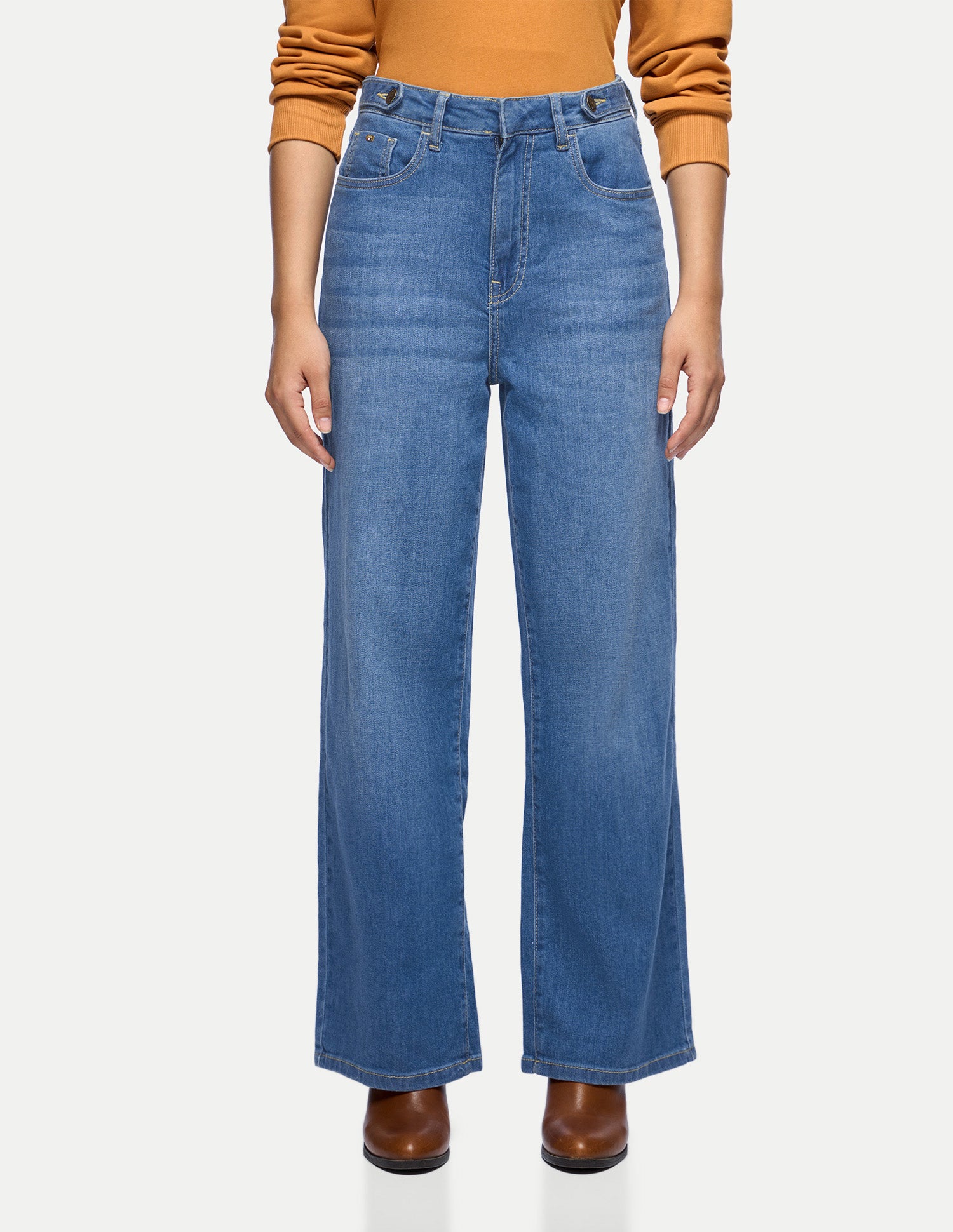 Wide Leg Fit Blue Light Weight Jeans Blue - U.S. Polo Assn. India | Large