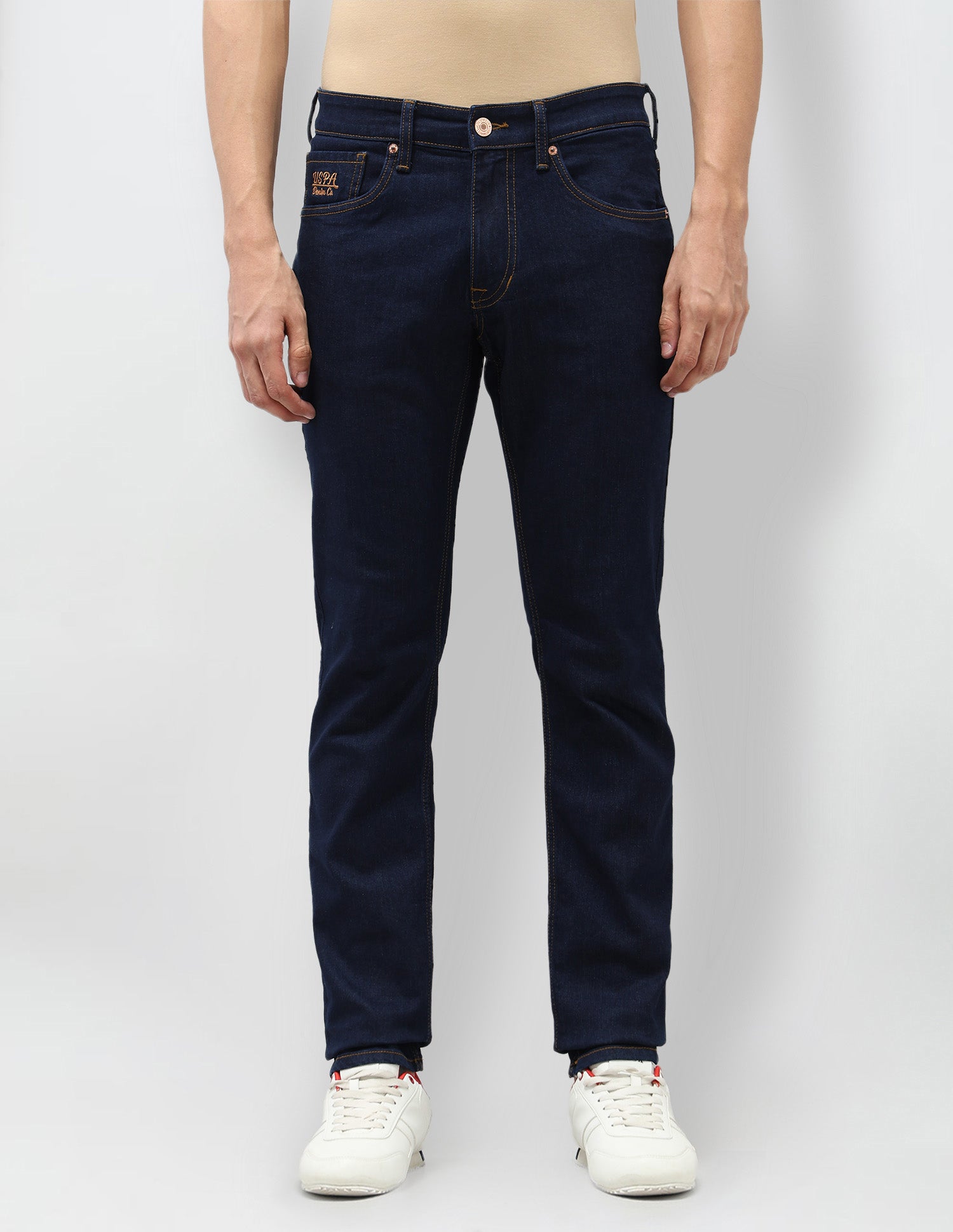 Brandon Slim Tapered Fit Blue Jeans Blue - U.S. Polo Assn. India | Large