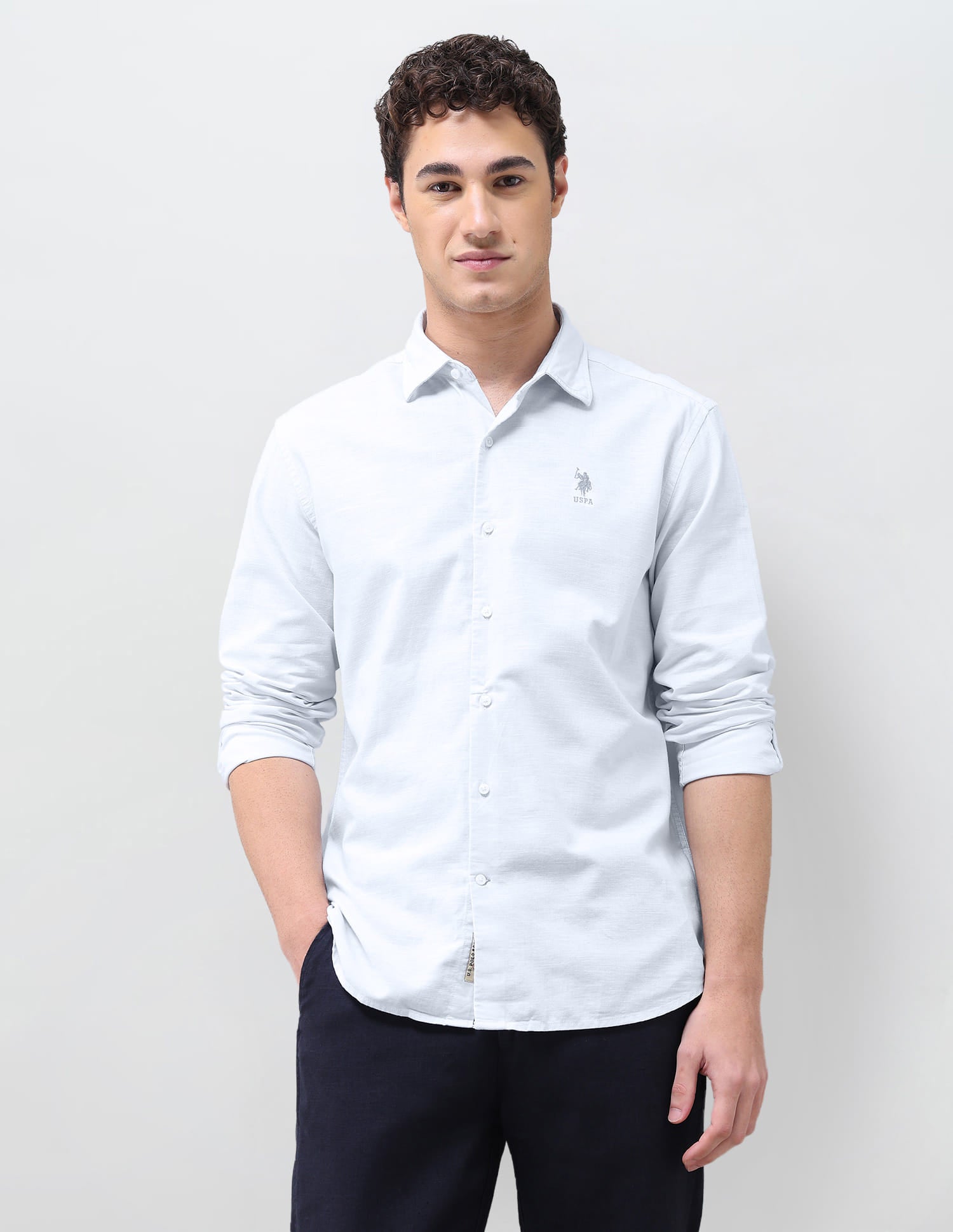 Vertical Striped Regular Fit Shirt Blue - U.S. Polo Assn. India | Large