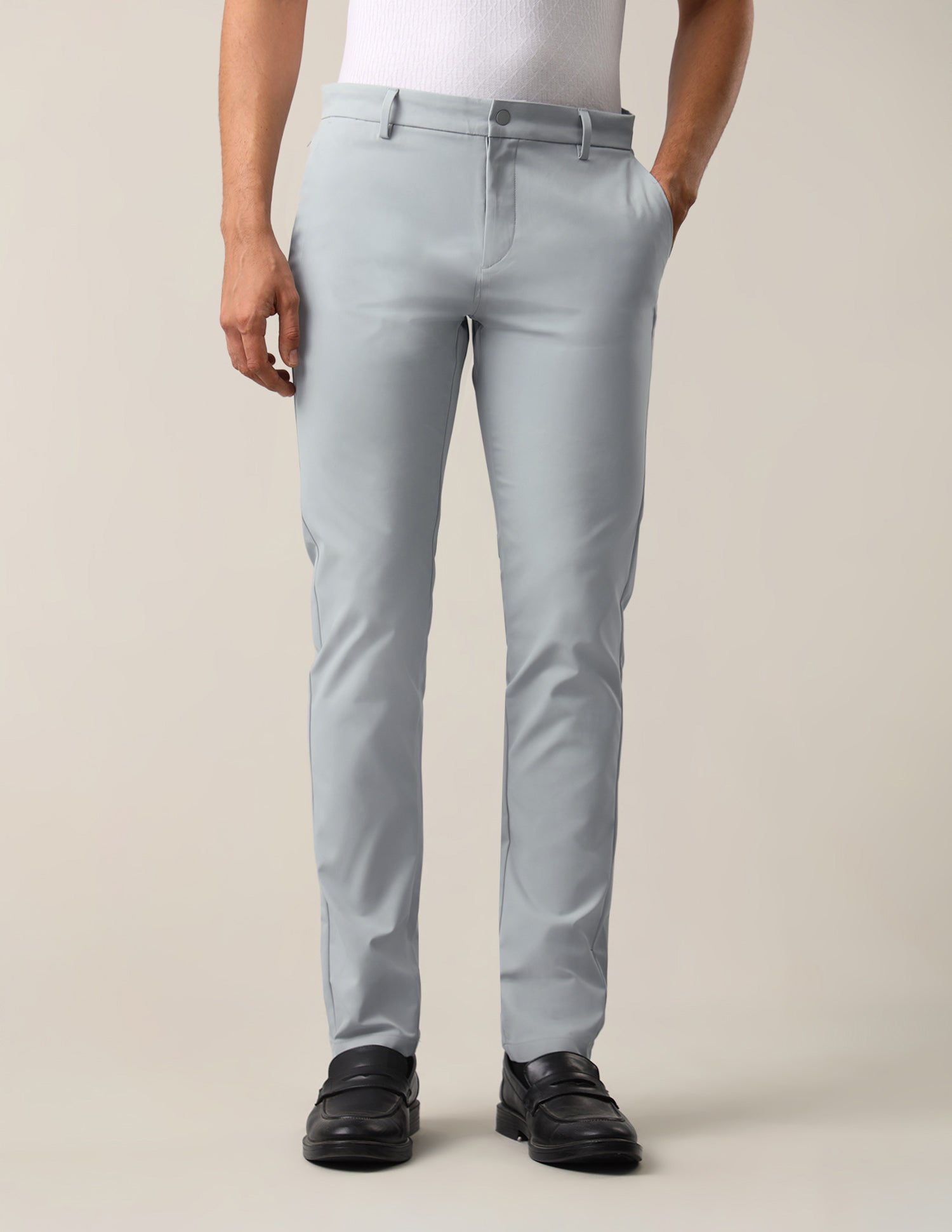 Austin Slim Fit Mid Rise Trousers Light Grey - U.S. Polo Assn. India | Large
