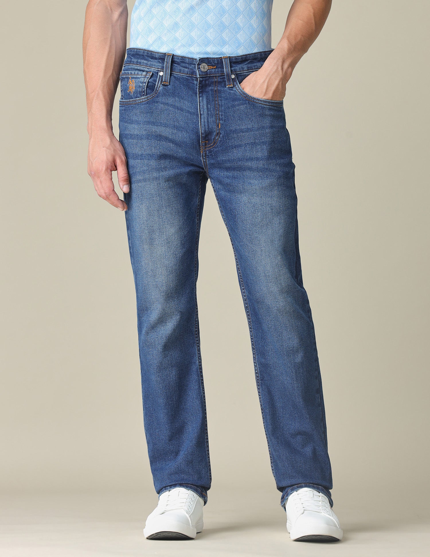 Harold Slim Straight Fit Blue Jeans Dark Indigo - U.S. POLO ASSN. | Large