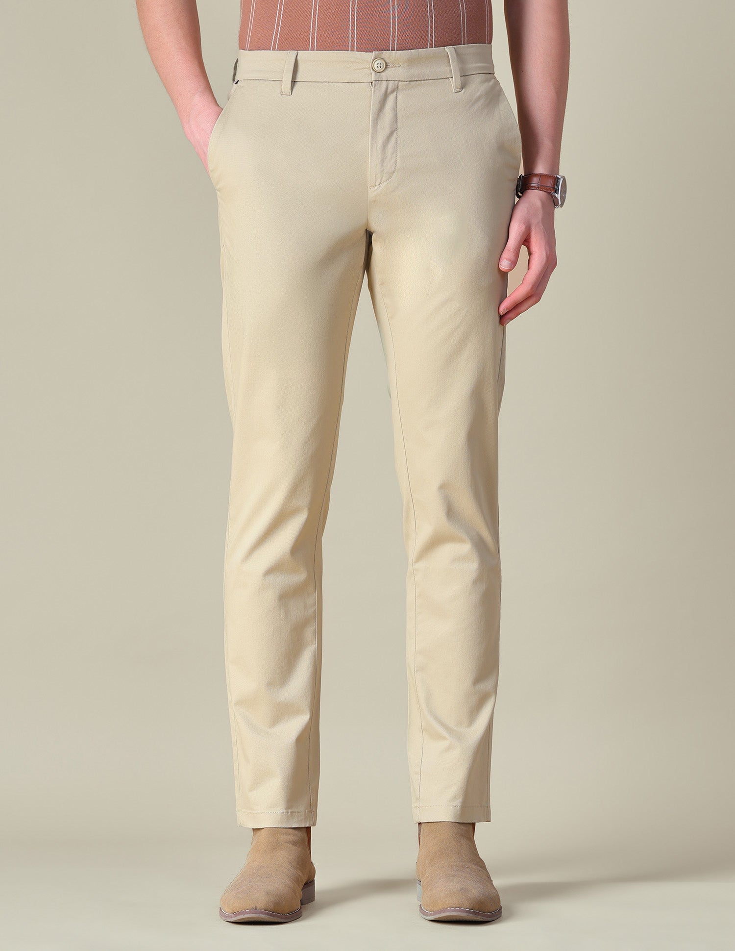 Twill Denver Slim Fit Trousers Beige - U.S. POLO ASSN. | Large