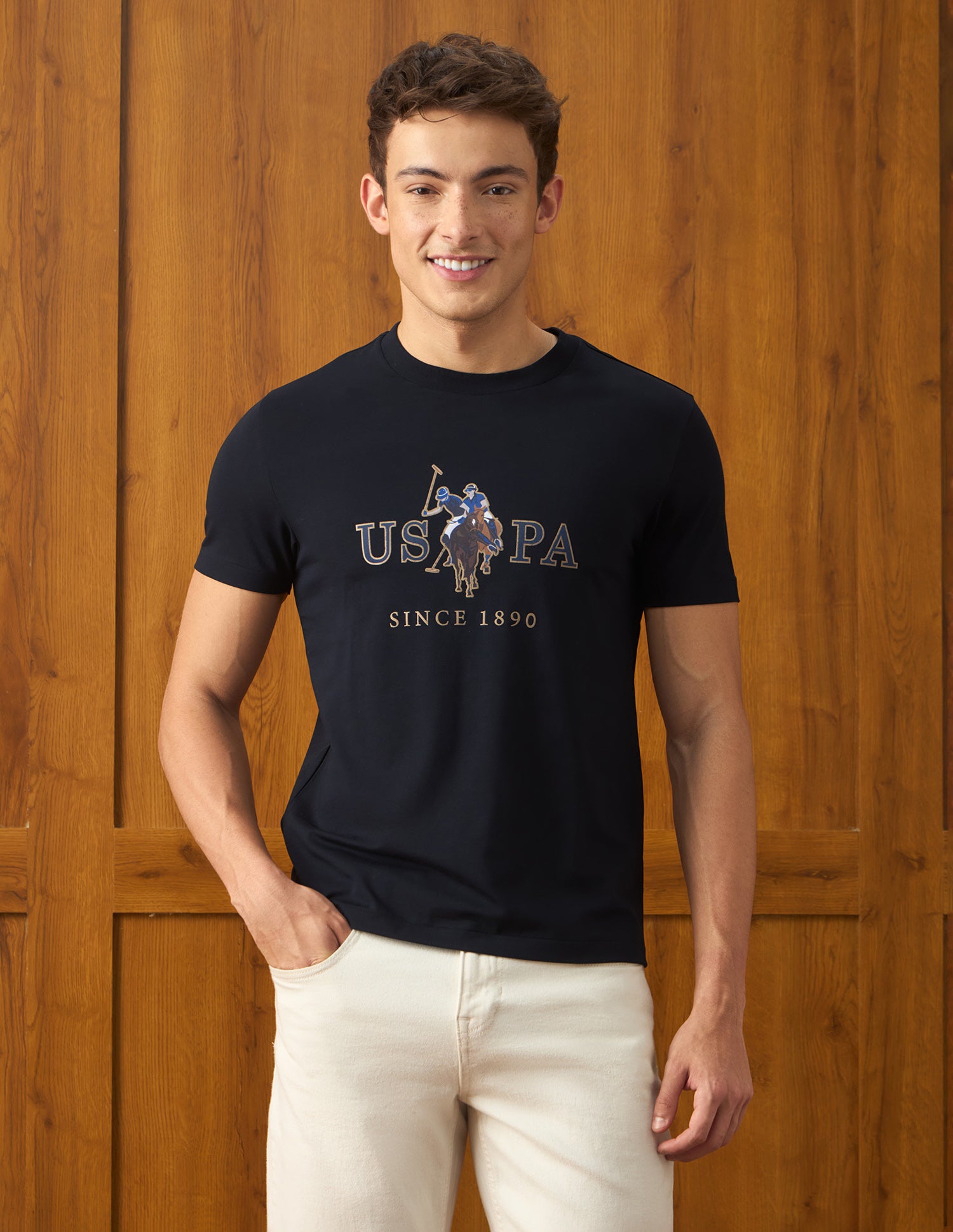 Brand Printed Slim Fit T-Shirt Navy - U.S. Polo Assn. India | Large