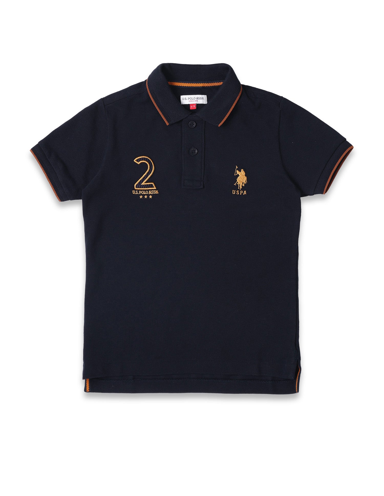 Boys Brand Appliqued Regular Fit Polo Shirt Navy - U.S. POLO ASSN. | Large