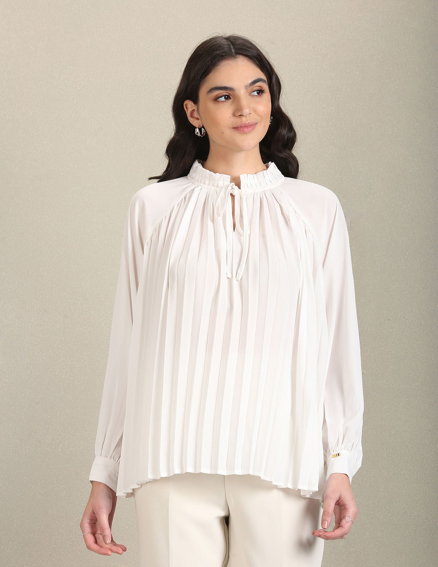 Raglan Sleeve Pleated Top White - U.S. Polo Assn. India | Large