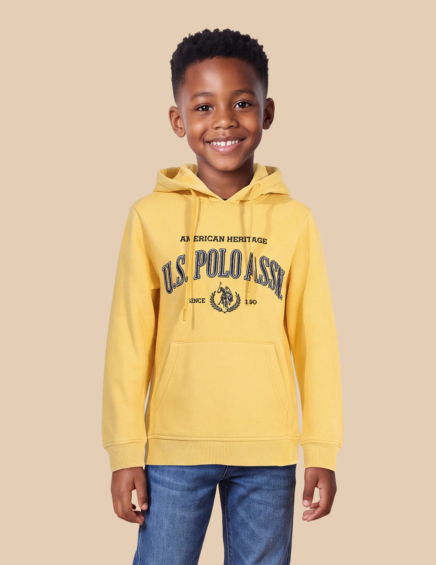 Brand Embroidered Regular Fit Sweatshirt Yellow - U.S. Polo Assn. India | Large