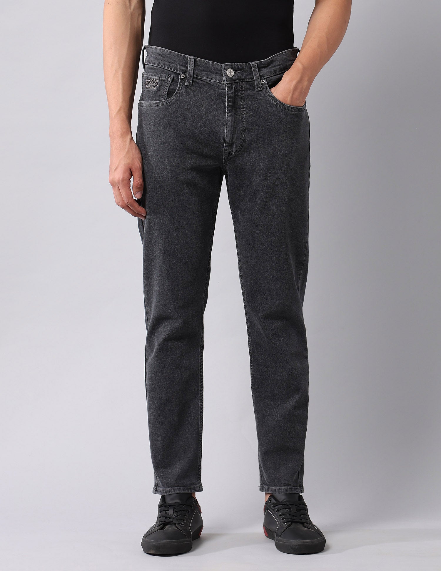 Cole Comfort Cropped Fit Grey Jeans Grey - U.S. POLO ASSN. | Large