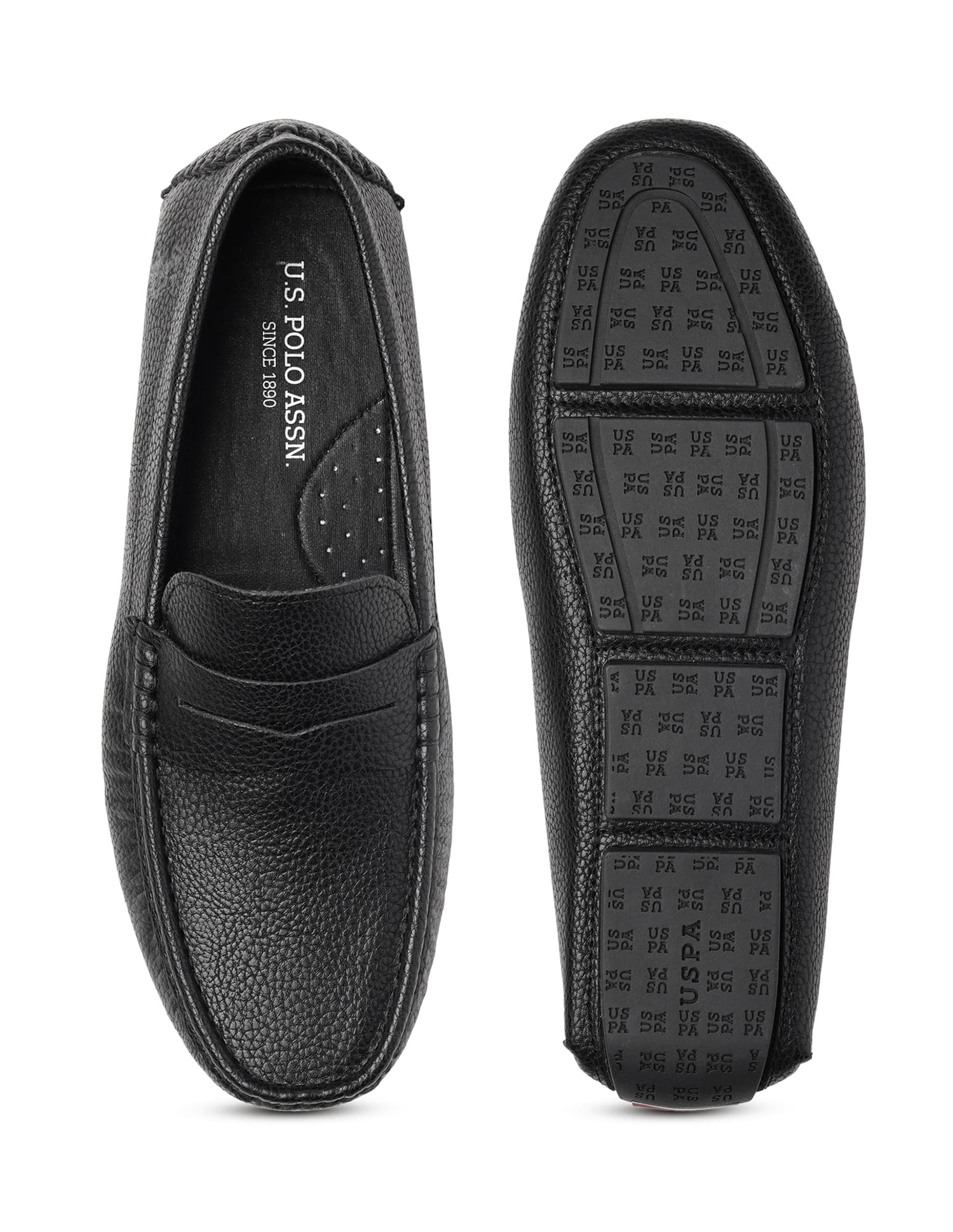 Men Kiger 2.0 Textured Loafers Black - U.S. Polo Assn. India | Large