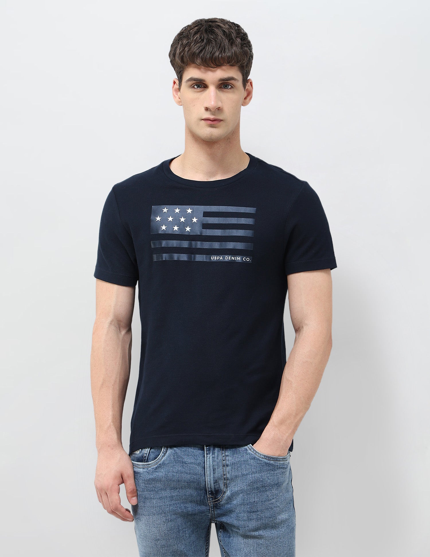 Graphic Printed Denim Legacy T-Shirt Navy - U.S. POLO ASSN. | Large