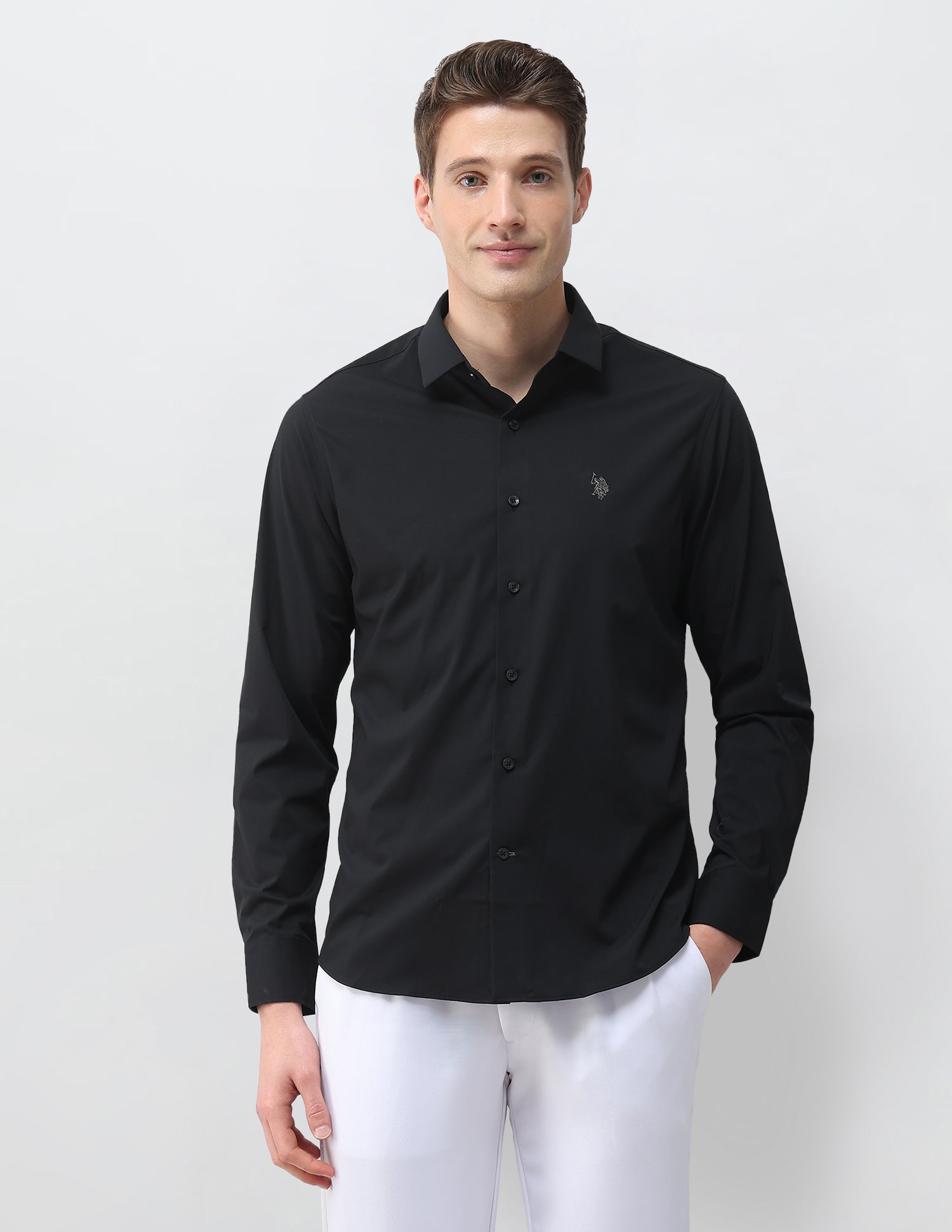 Aeris Solid Regular Fit Shirt Navy - U.S. Polo Assn. India | Large