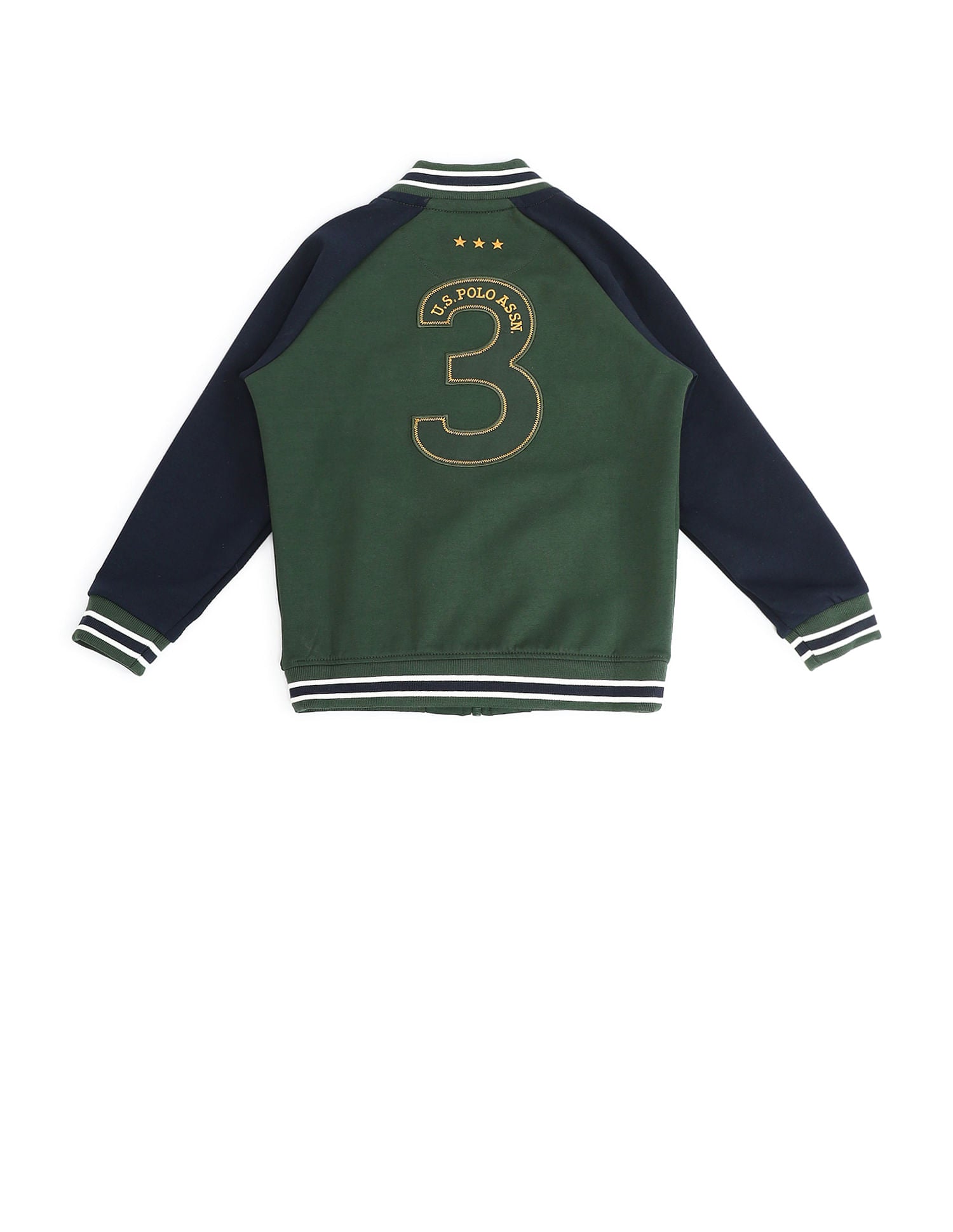 Boys Colour Block Raglan Sleeve Sweatshirt Light Olive - U.S. POLO ASSN. | Large