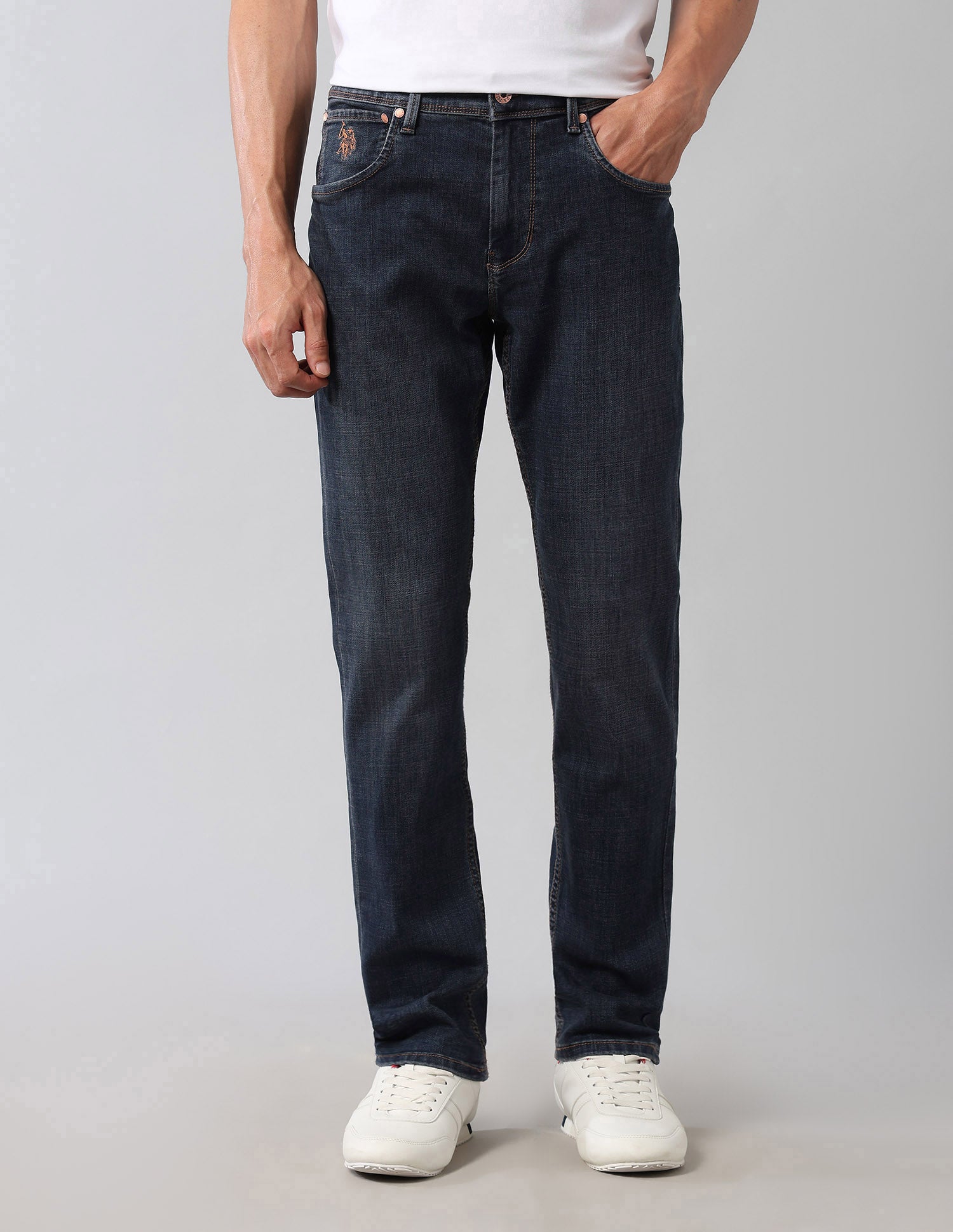 Brandon Slim Tapered Fit Blue Ultra Soft Jeans Blue - U.S. Polo Assn. India | Large