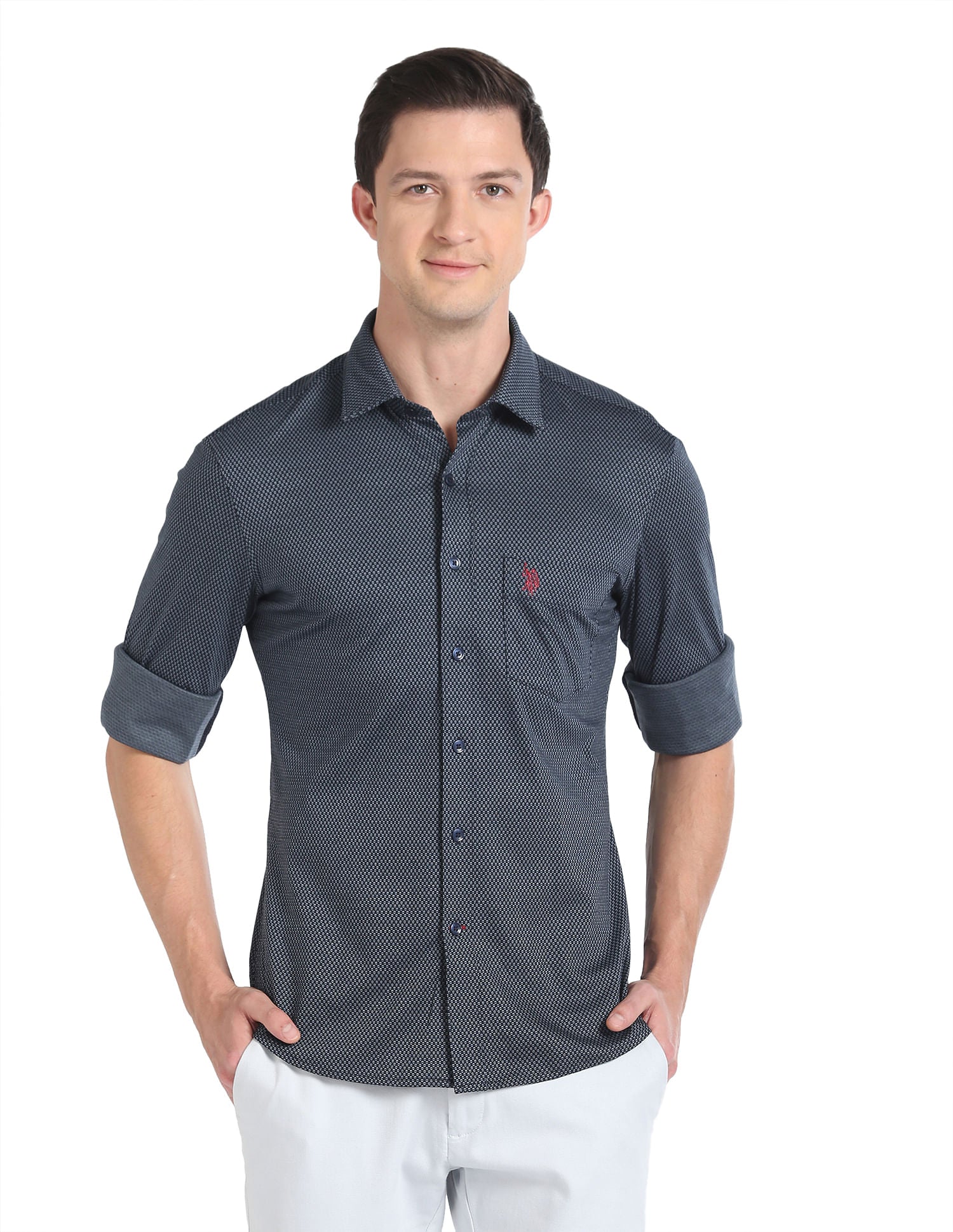 Geometric Print Casual Shirt Black - U.S. Polo Assn. India | Large