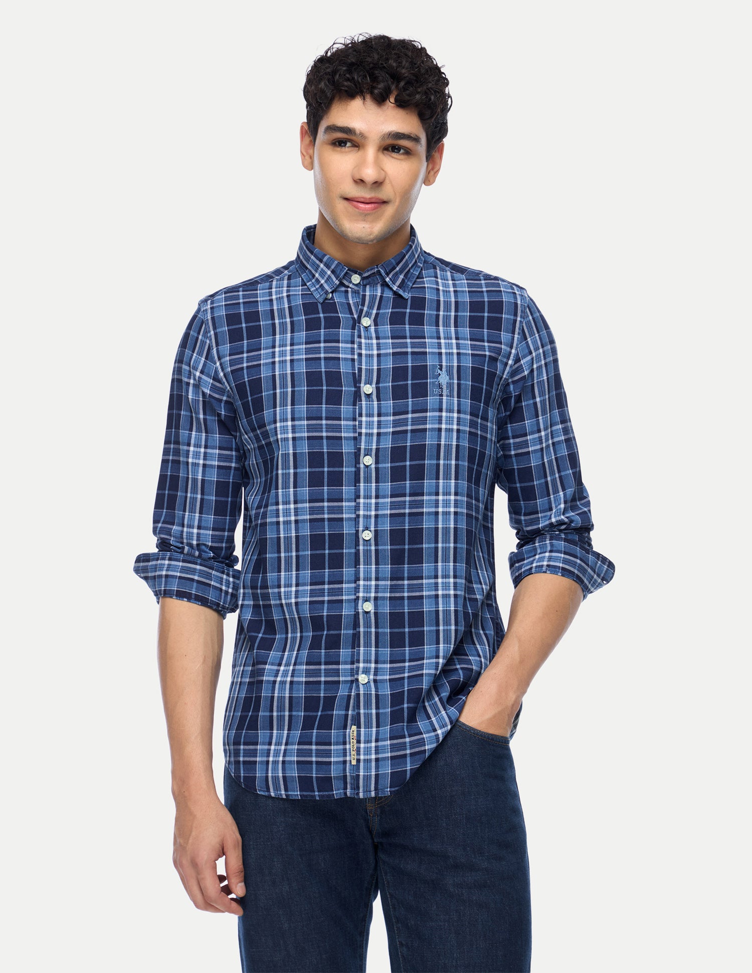 Tartan Checked Regular Fit Shirt Indigo - U.S. Polo Assn. India | Large