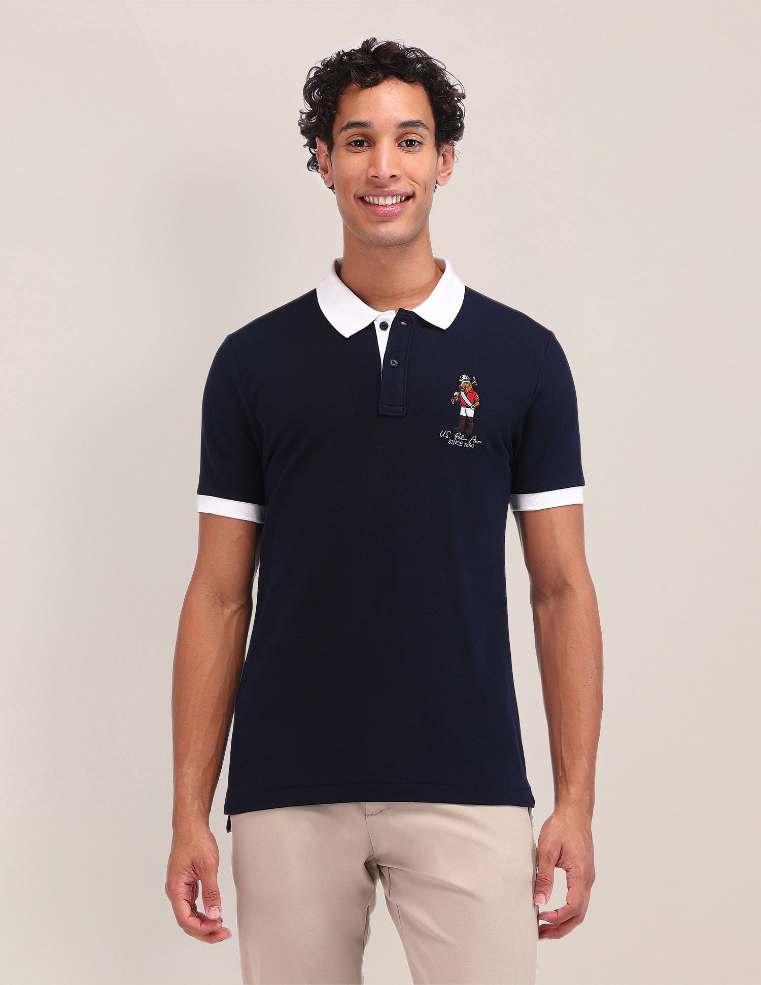 Slim Fit Solid Polo Shirt Navy - U.S. POLO ASSN. | Large