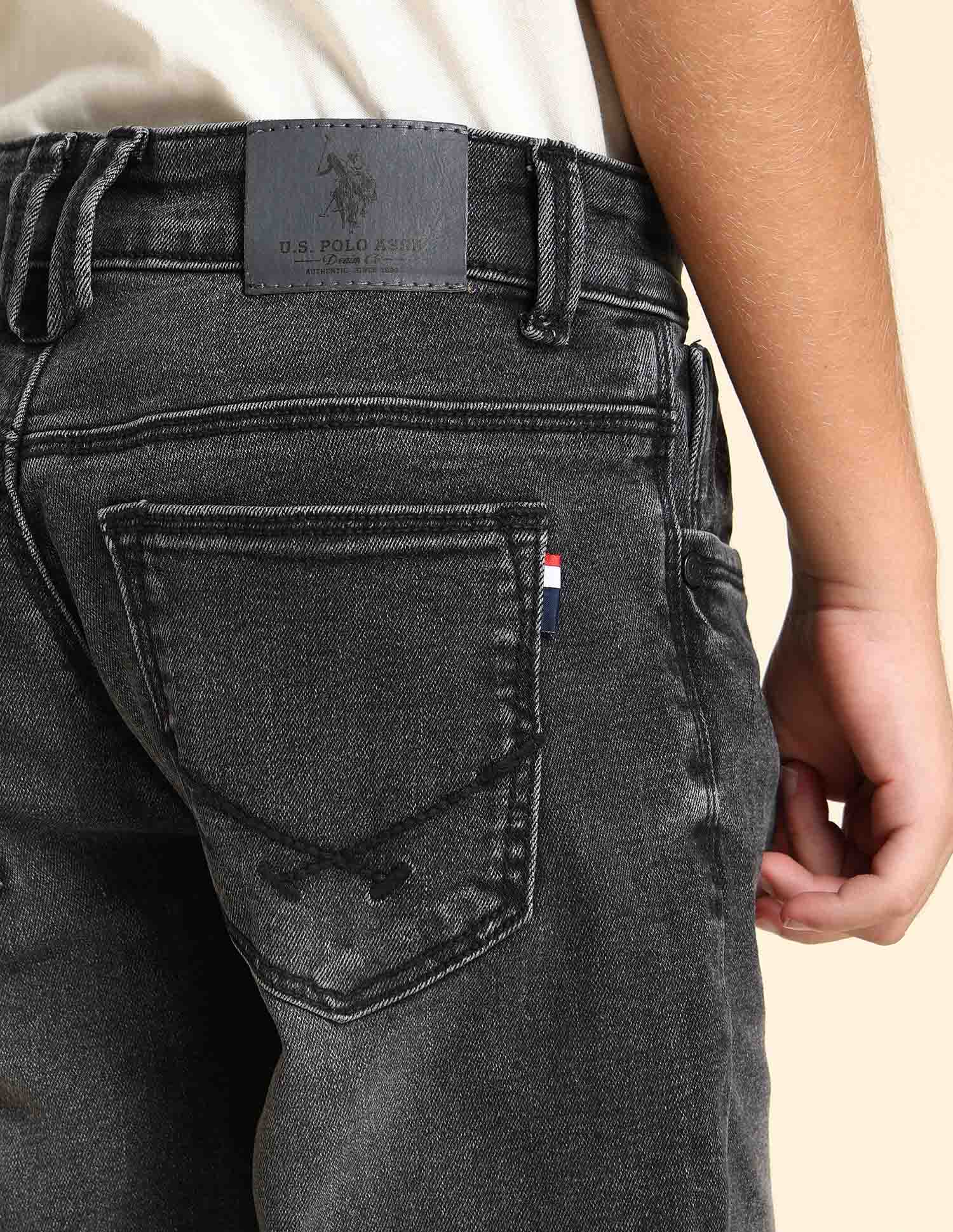 Boys Relaxed Fit Grey Jeans Dark Grey - U.S. POLO ASSN. | Large