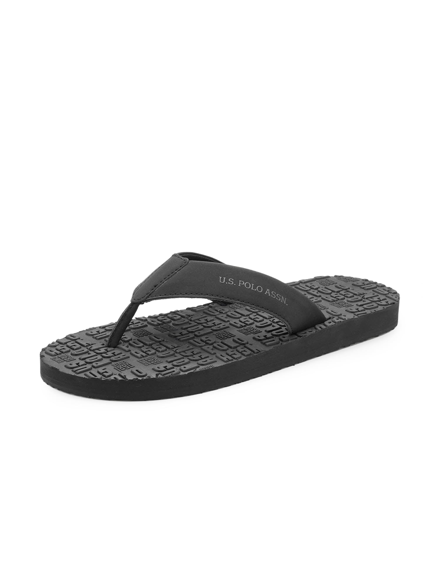 Rodri 2.0 Brand Embossed Flip Flops Black - U.S. Polo Assn. India | Large