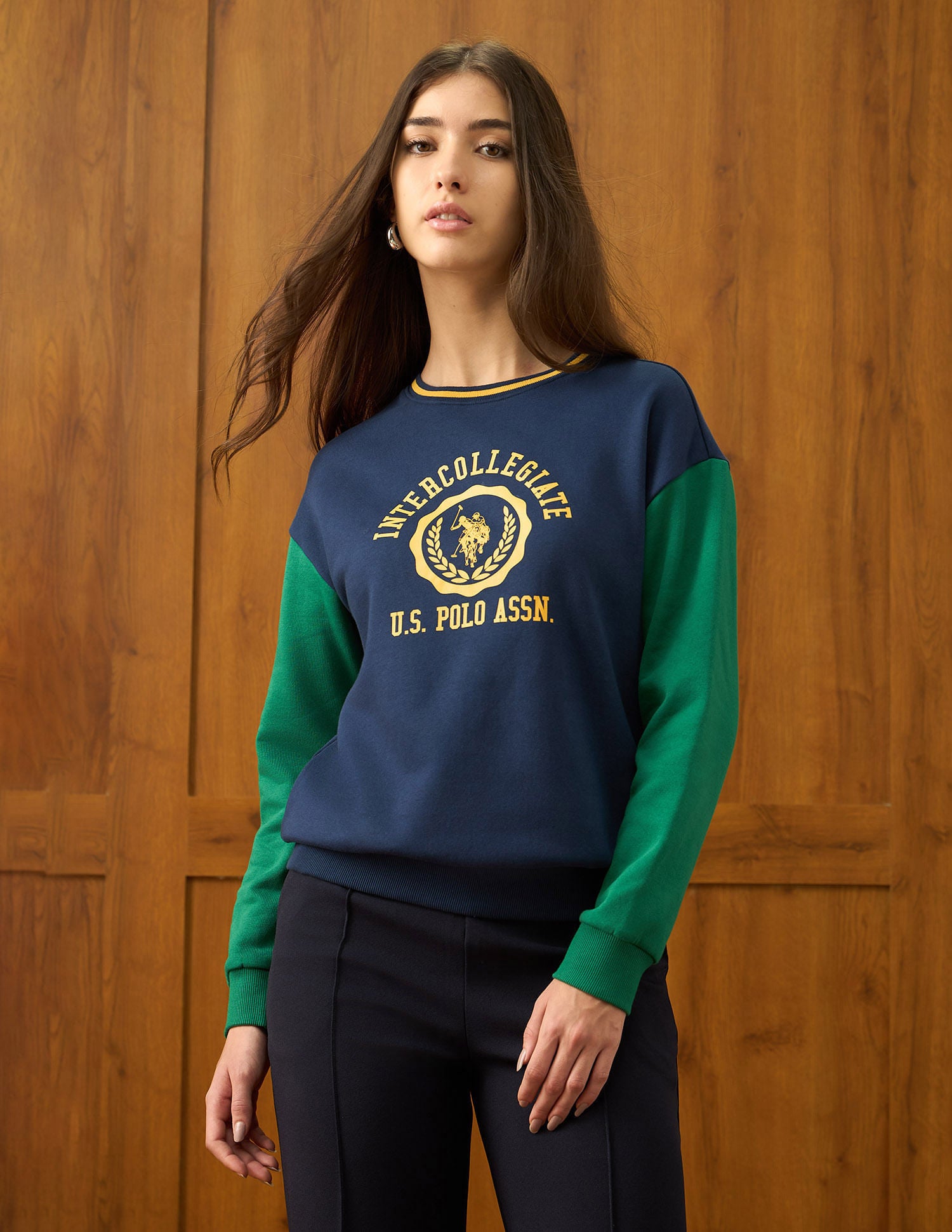 Brand Printed Loose Fit Sweatshirt Blue - U.S. POLO ASSN. | Large