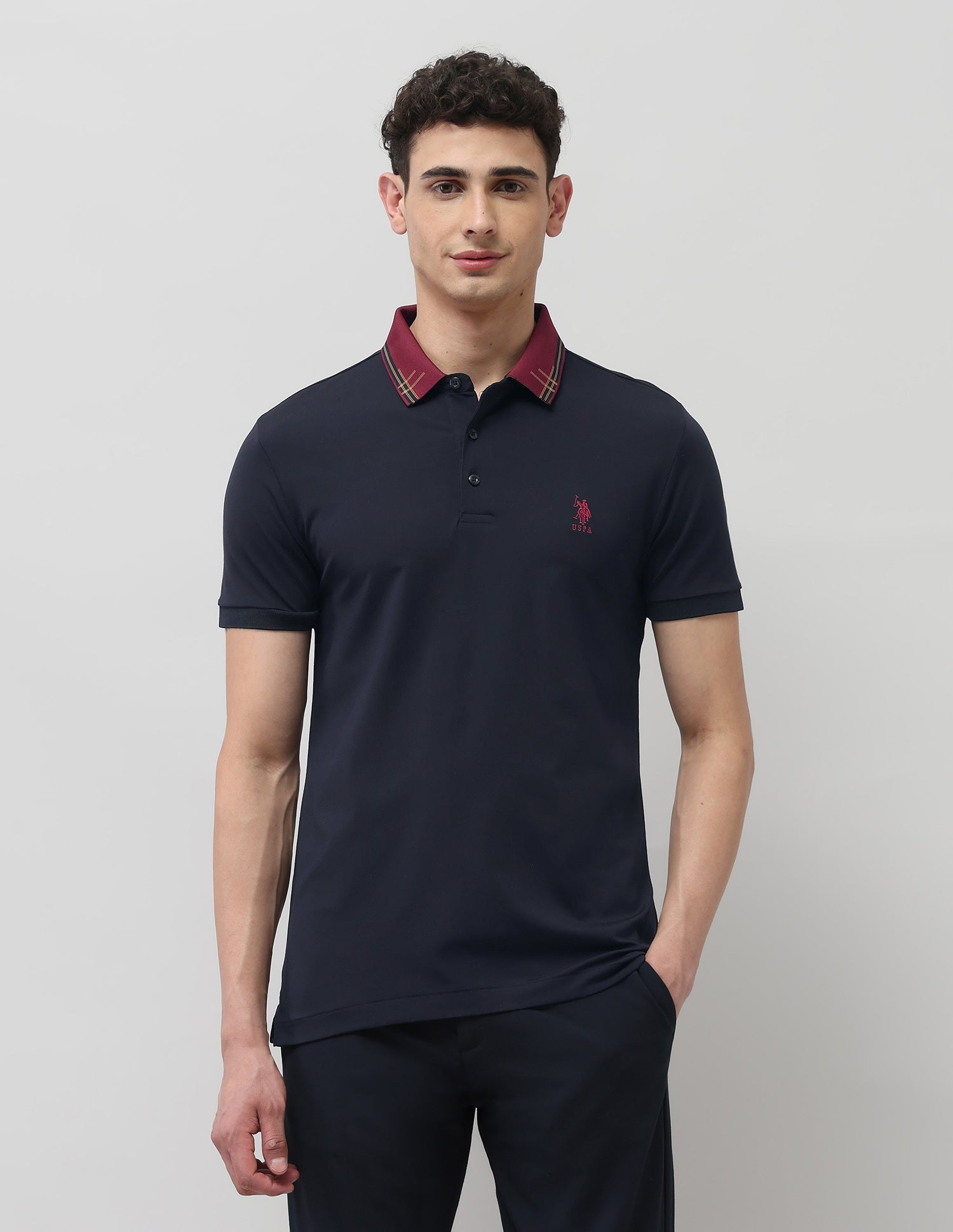 Regular Fit Solid Polo Shirt Navy - U.S. POLO ASSN. | Large