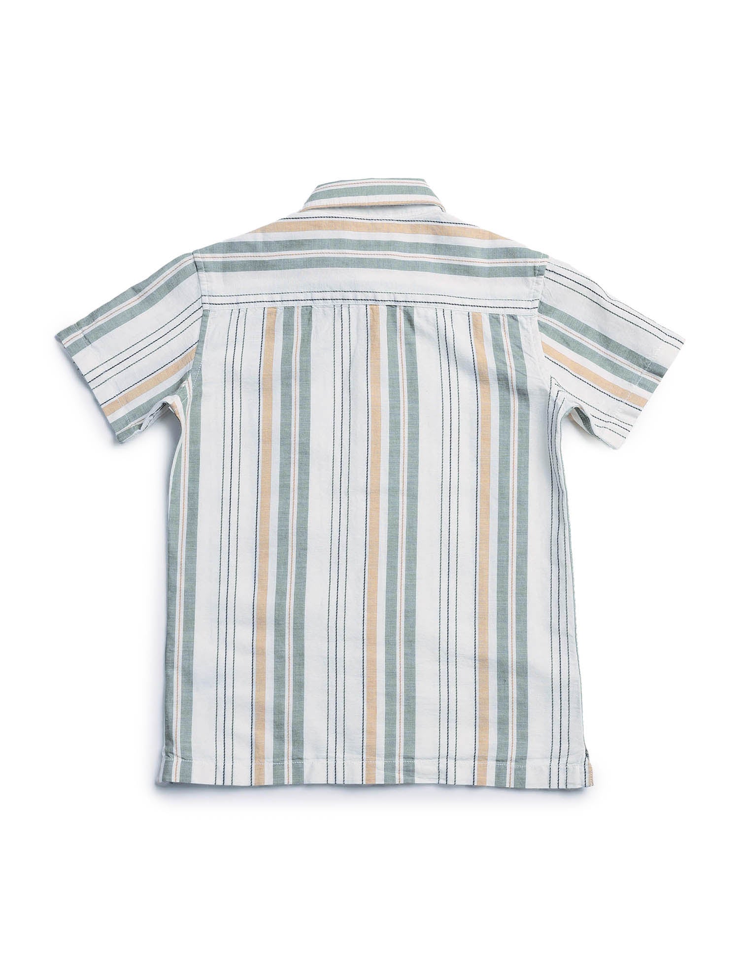 Boys Boxy Fit Vertical Striped Shirt Green - U.S. POLO ASSN. | Large