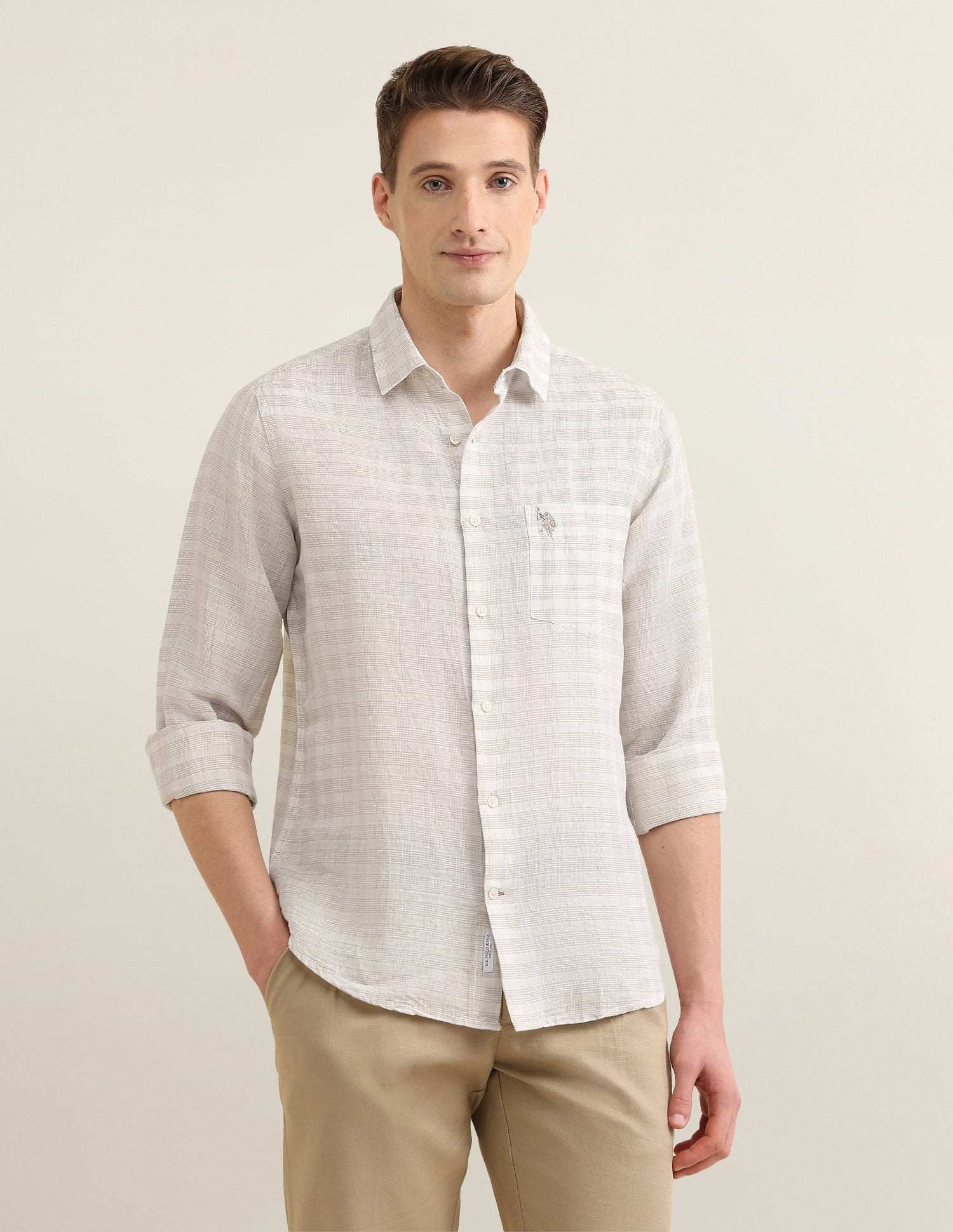 Sotogrande Regular Fit Shirt Ivory - U.S. Polo Assn. India | Large