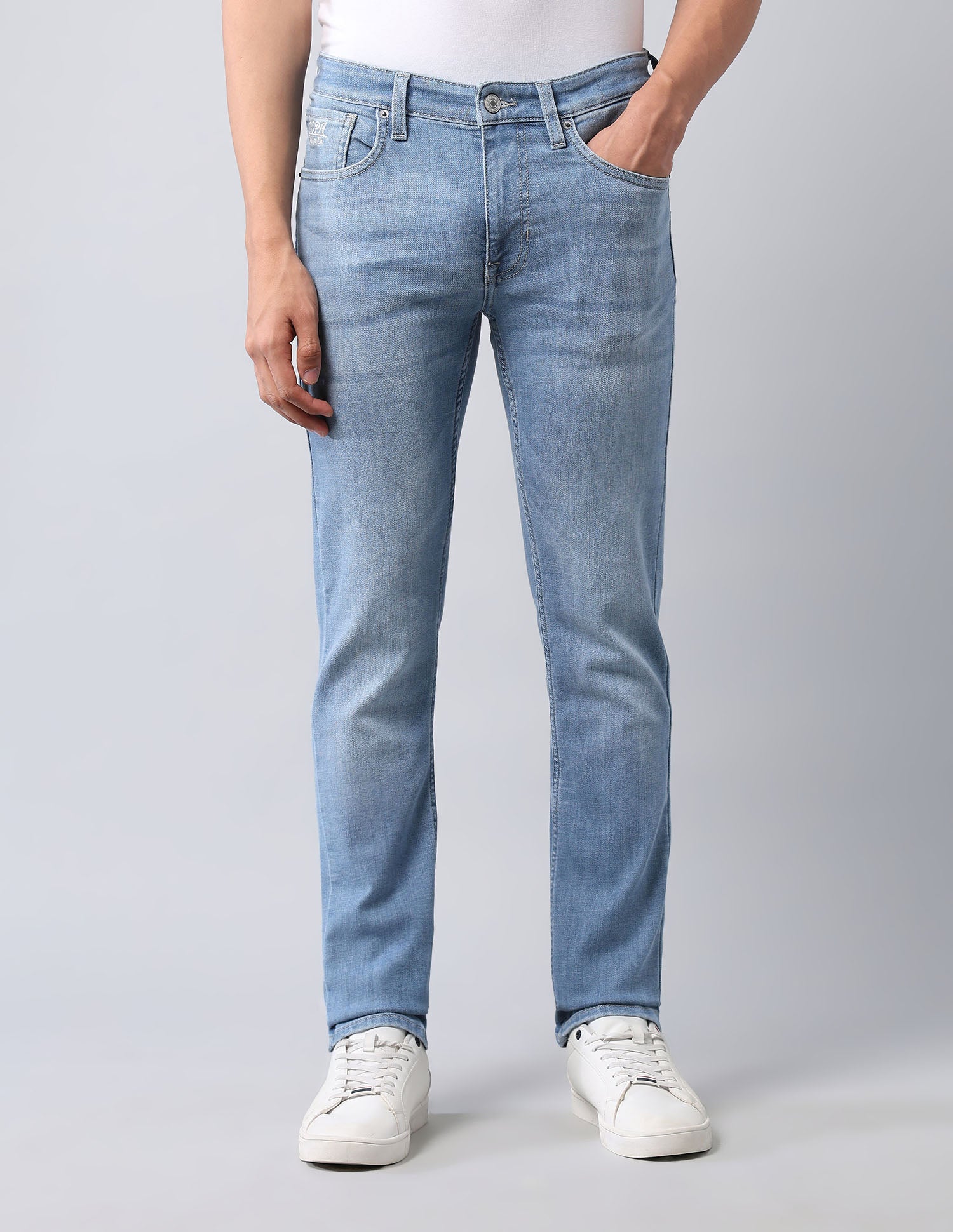 Regallo Skinny Fit Blue Jeans Light Blue - U.S. Polo Assn. India | Large