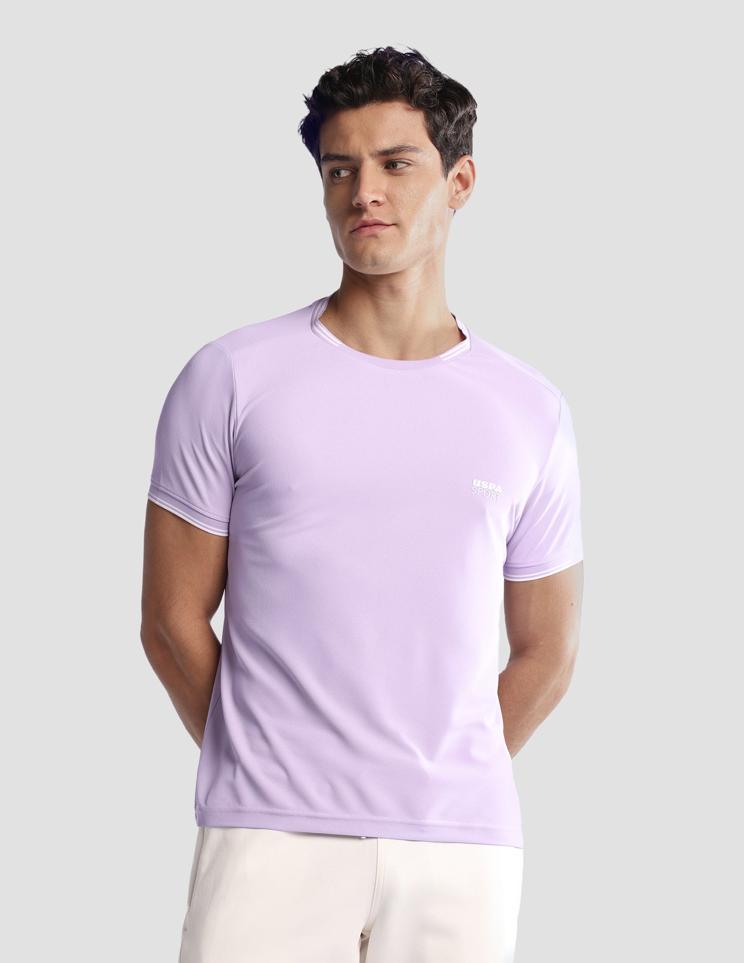Solid Regular Fit Active T-Shirt Purple - U.S. Polo Assn. India | Large