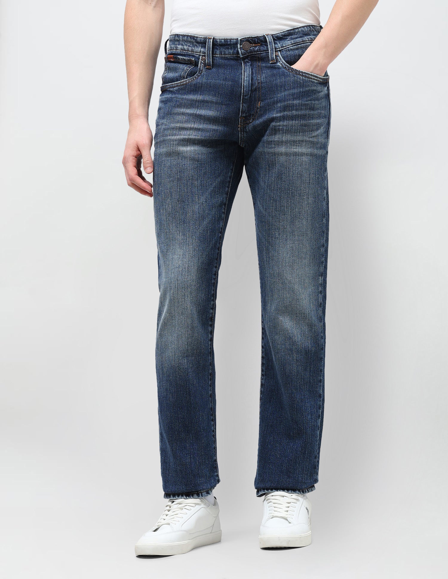 Harold Slim Straight Fit Blue Jeans Tinted Blue - U.S. Polo Assn. India | Large