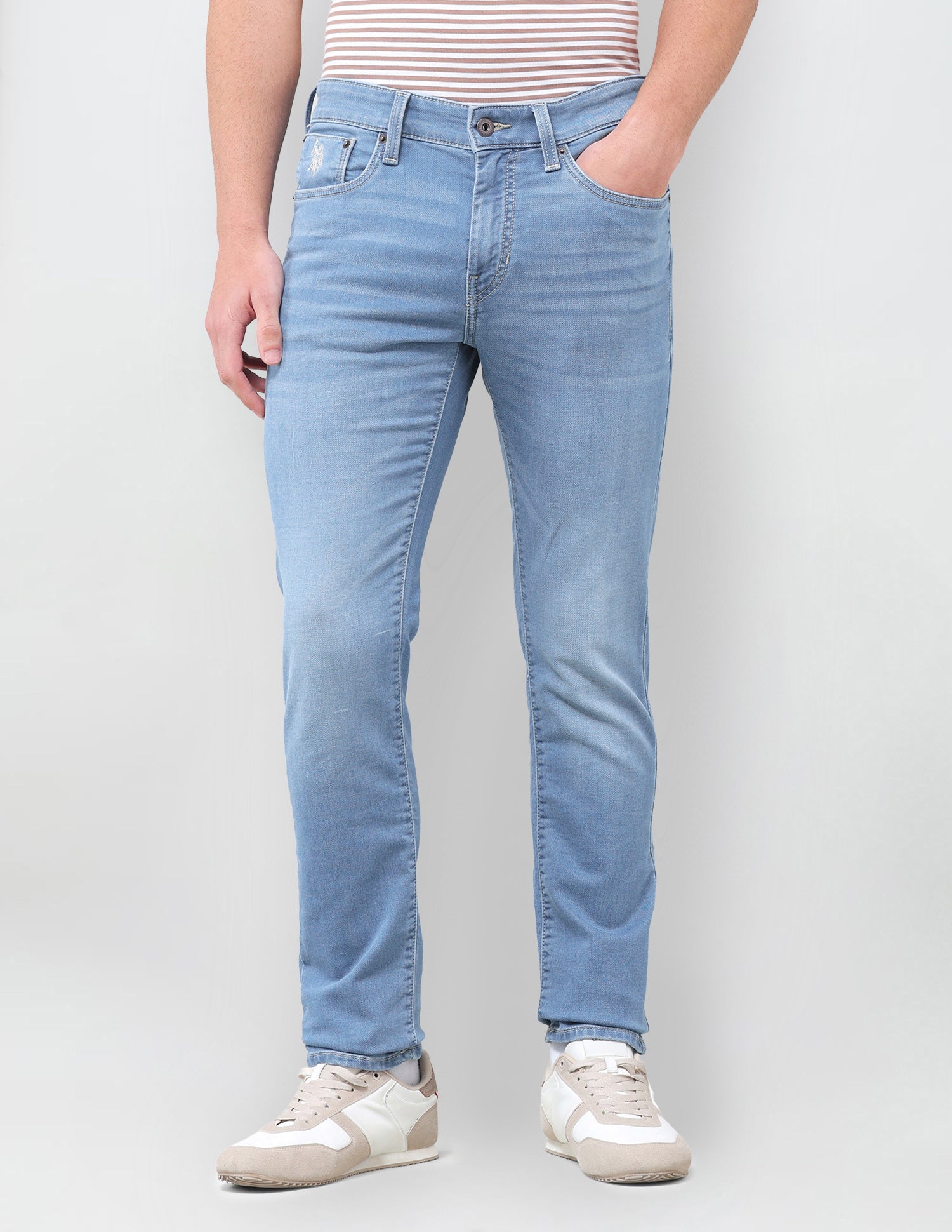 Regallo Skinny Fit Blue Jeans Light Blue - U.S. Polo Assn. India | Large