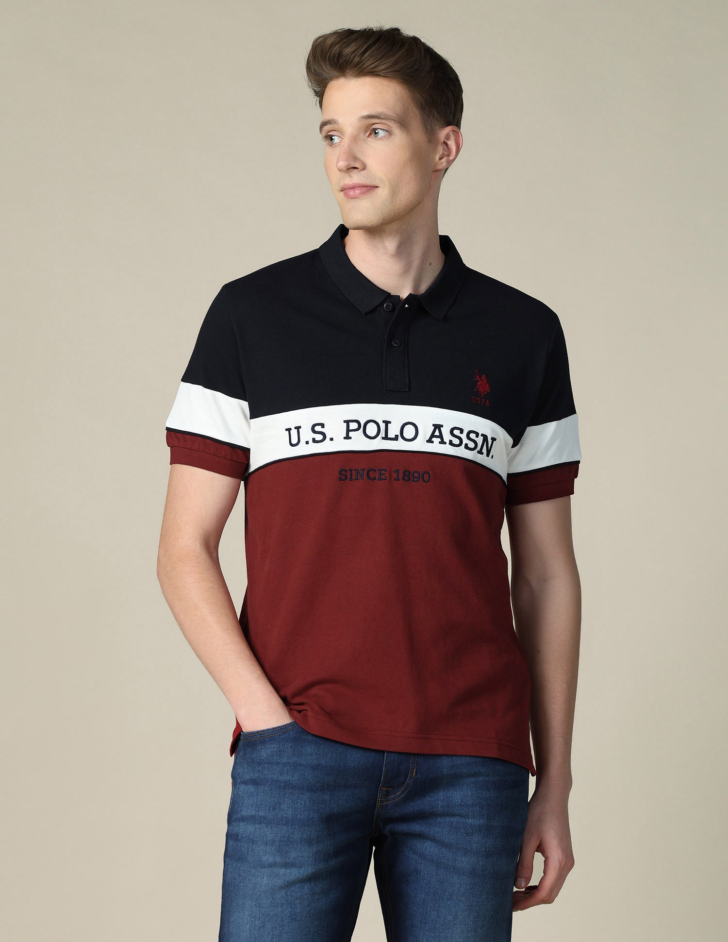 Brand Embroidered Regular Fit Polo Shirt Navy - U.S. POLO ASSN. | Large