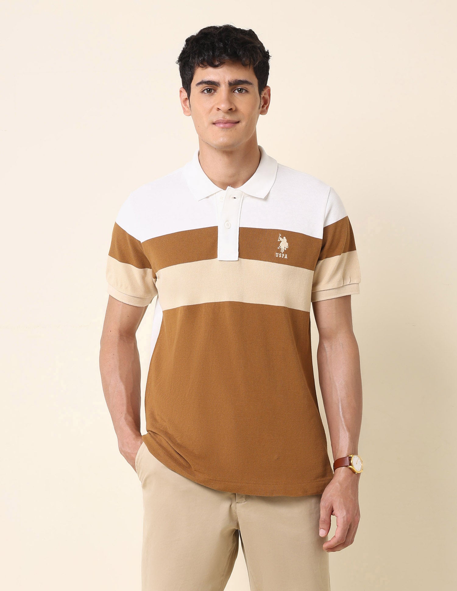 Slim Fit Classic Polo Shirt Brown - U.S. Polo Assn. India | Large