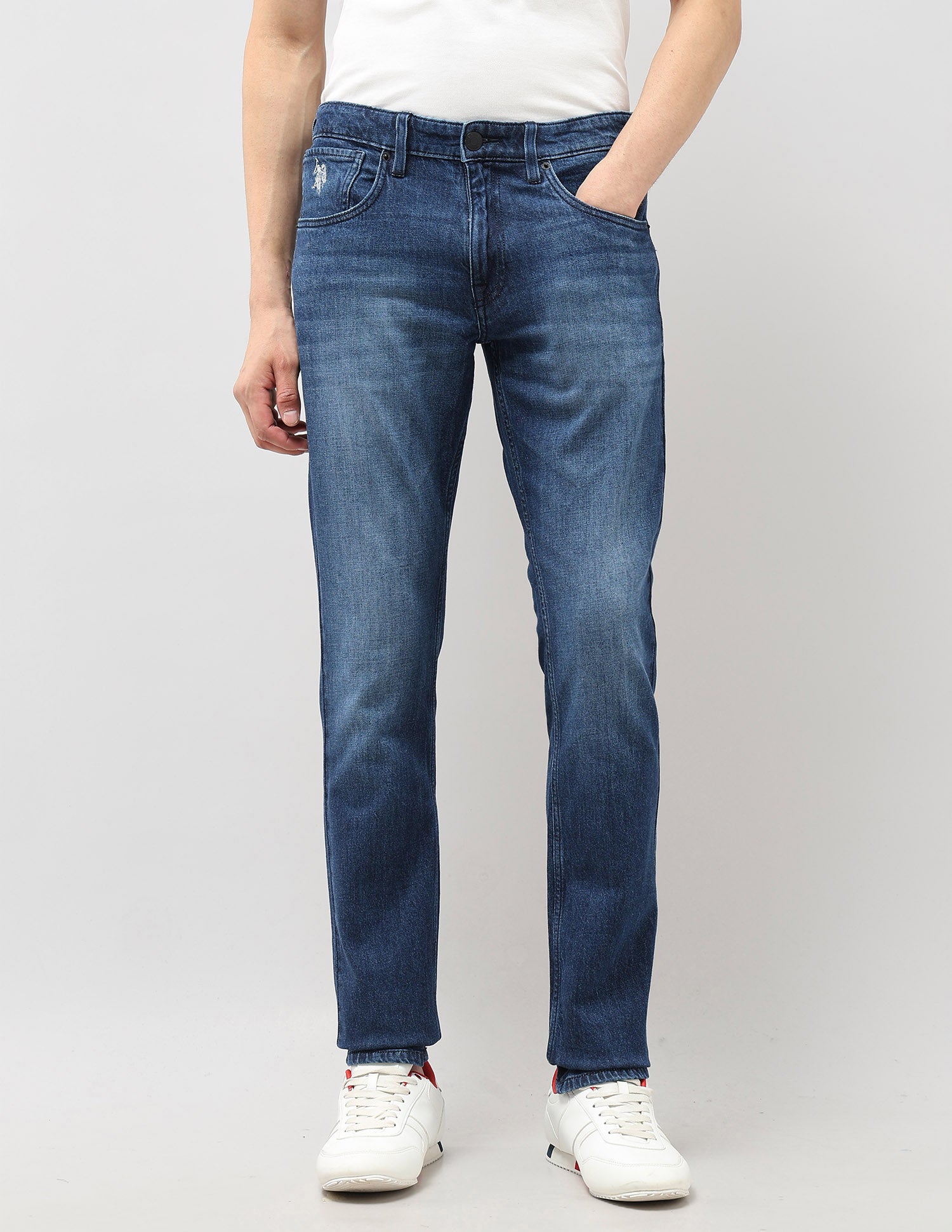 Brandon Slim Tapered Fit Whiskered Jeans Indigo - U.S. POLO ASSN. | Large