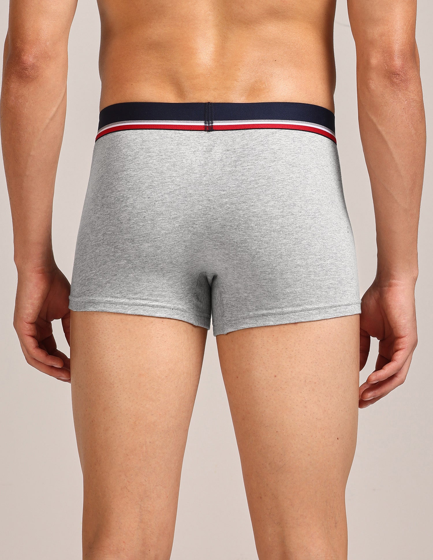 Men's Cotton Trunk - Pack Of 2 Black, Grey Melange - U.S. Polo Assn. India | Large