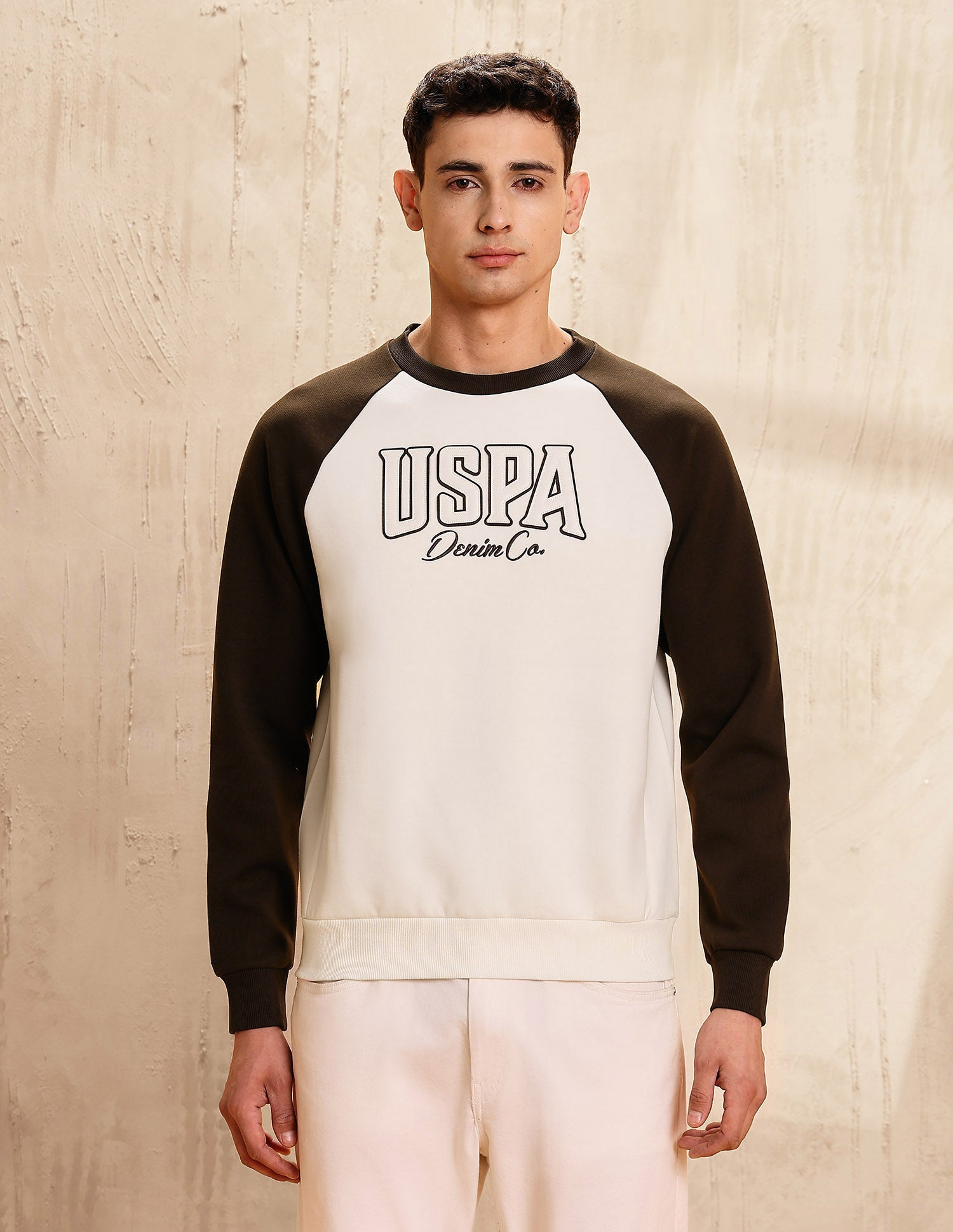 Brand Embossed Legend Of Horseshoe Sweatshirt Ivory - U.S. POLO ASSN. | Large