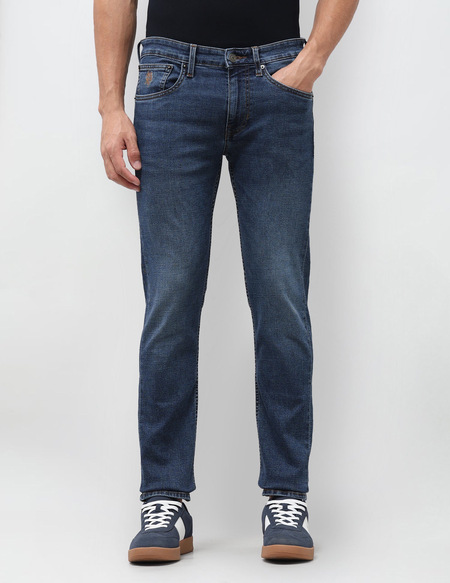 Regallo Skinny Fit Blue Jeans Dark Blue - U.S. Polo Assn. India | Large