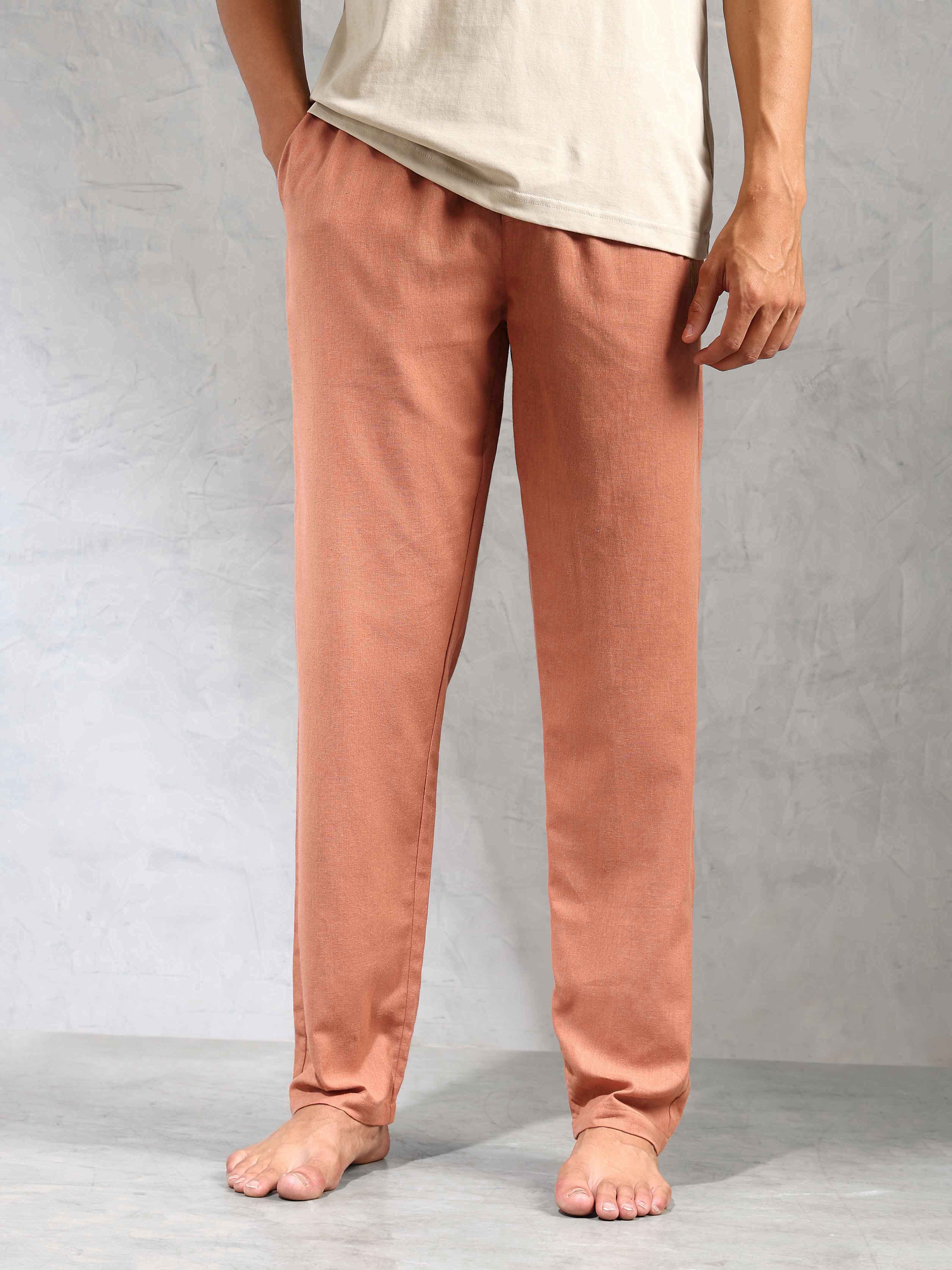 Relaxed Fit Cotton Linen OELP8 Lounge Pants - Pack Of 1 Caramel Cafe - U.S. POLO ASSN. | Large