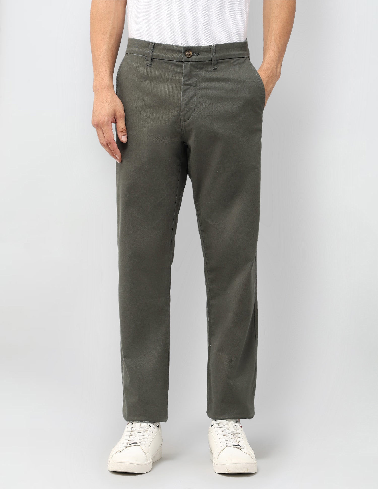 Riley Straight Fit Twill Trousers Olive - U.S. POLO ASSN. | Large
