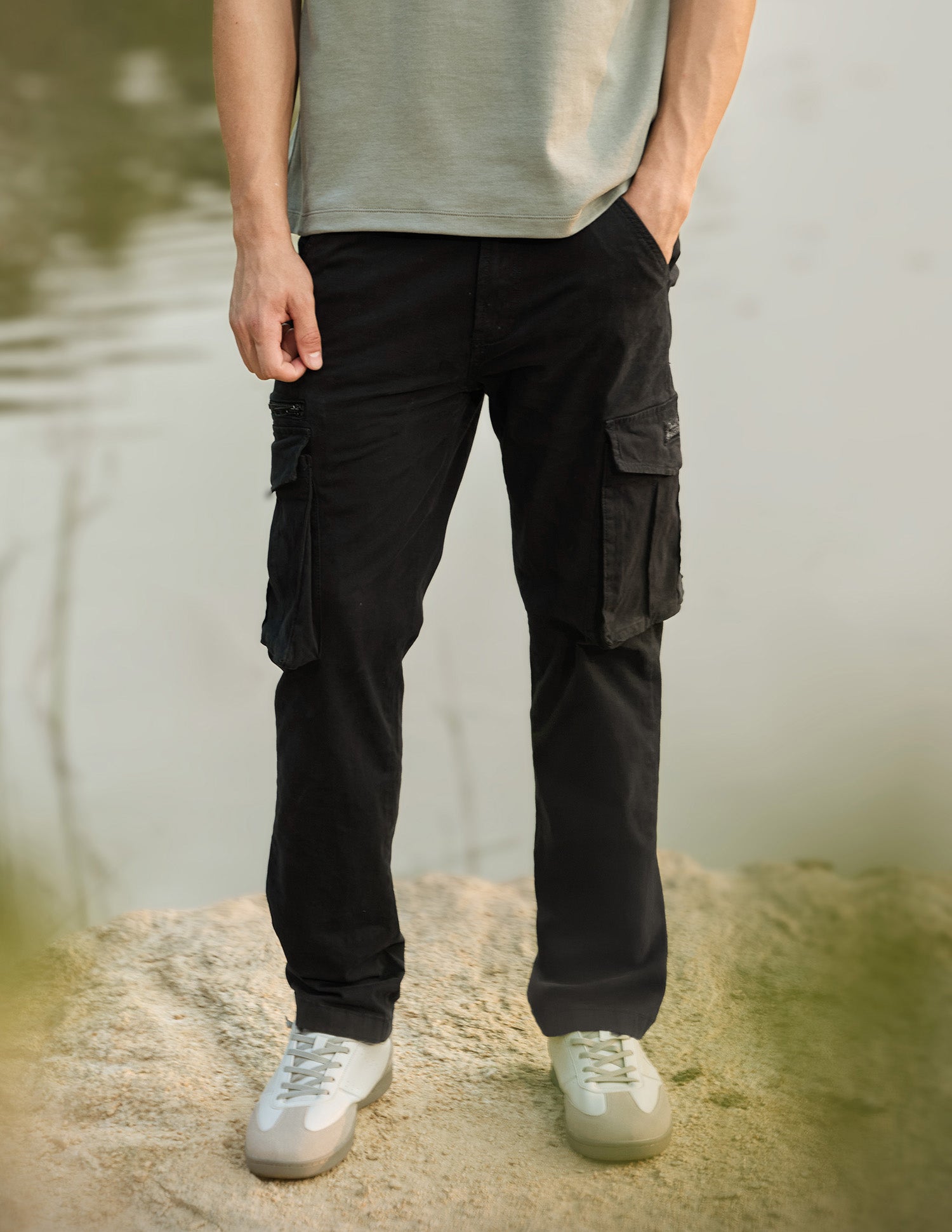 Straight Fit Cargo Trousers Black - U.S. POLO ASSN. | Large