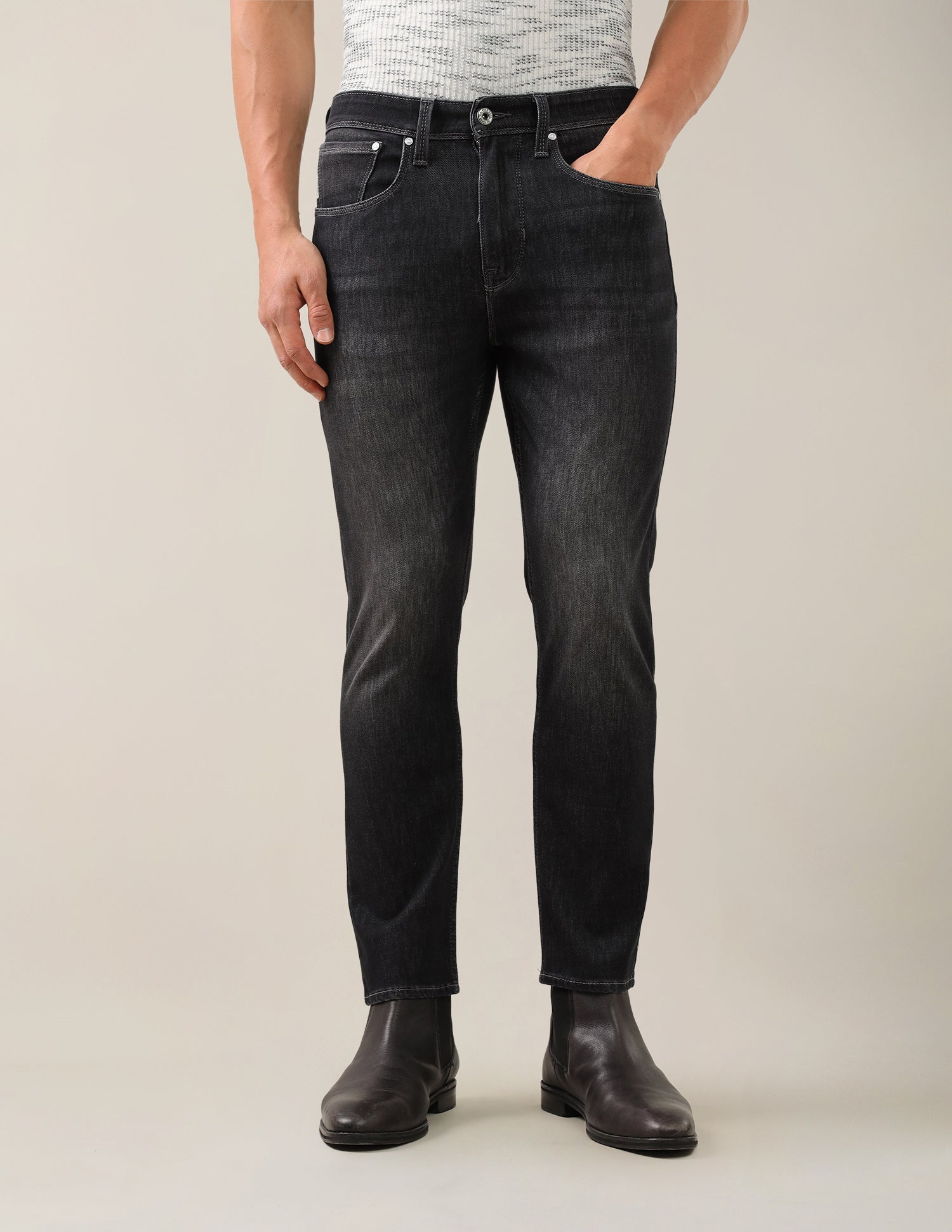 Cole Comfort Cropped Fit Black Jeans Black - U.S. Polo Assn. India | Large