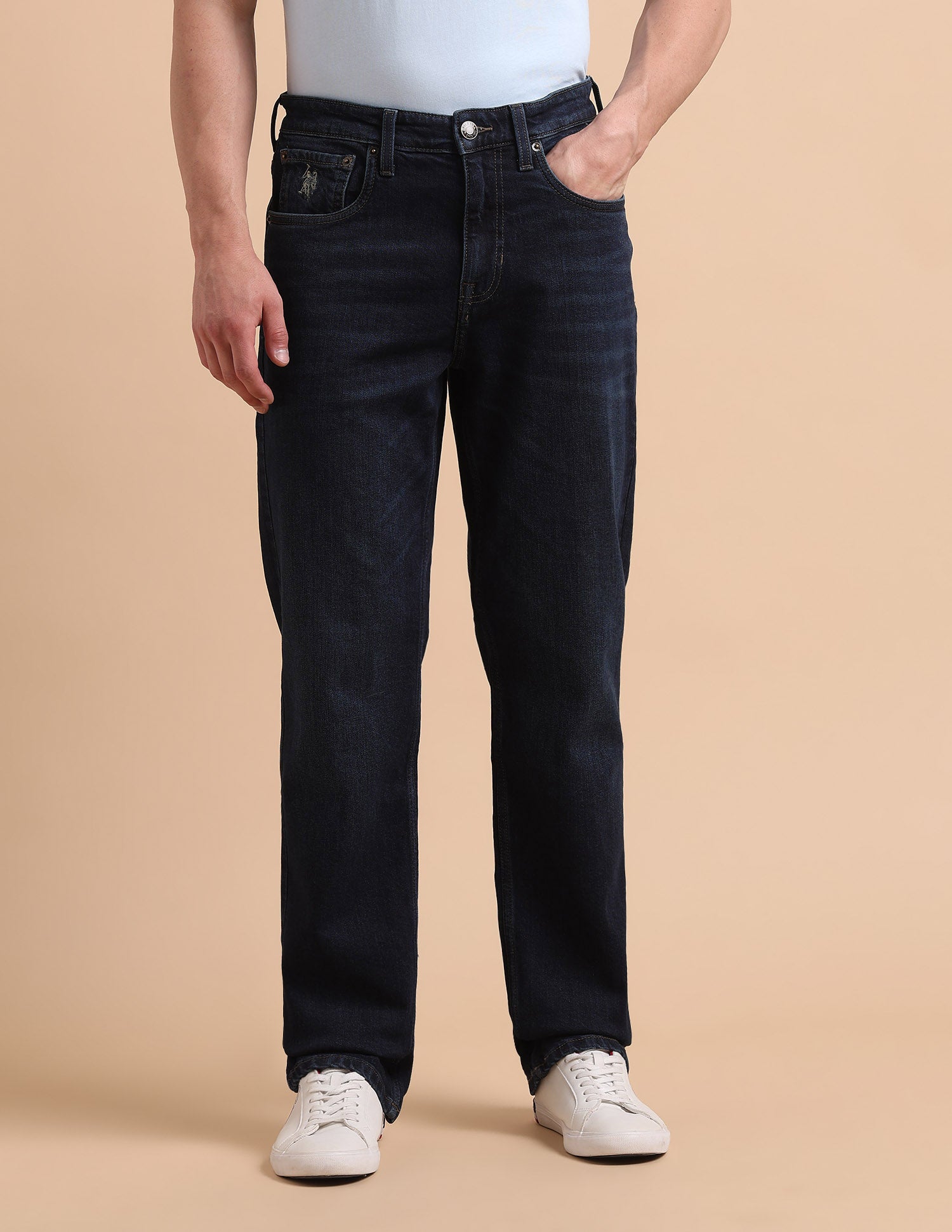 Shawn Relaxed Fit Blue Jeans Mid Blue - U.S. POLO ASSN. | Large