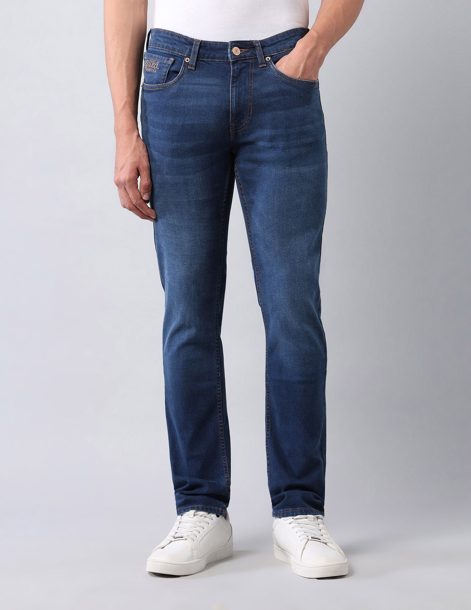 Brandon Slim Tapered Fit Blue Jeans Blue - U.S. POLO ASSN. | Large