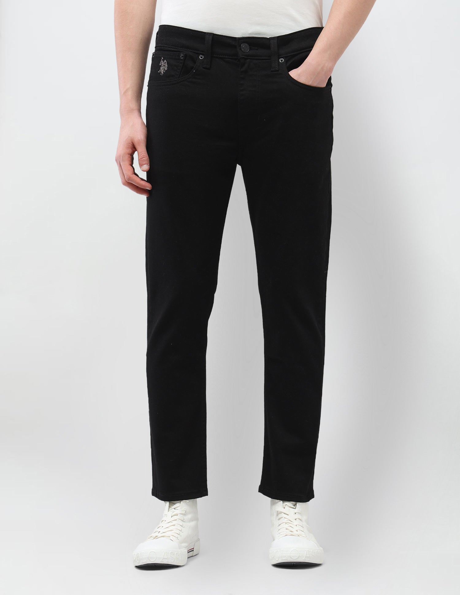 Cole Comfort Cropped Fit Jeans Black - U.S. Polo Assn. India | Large