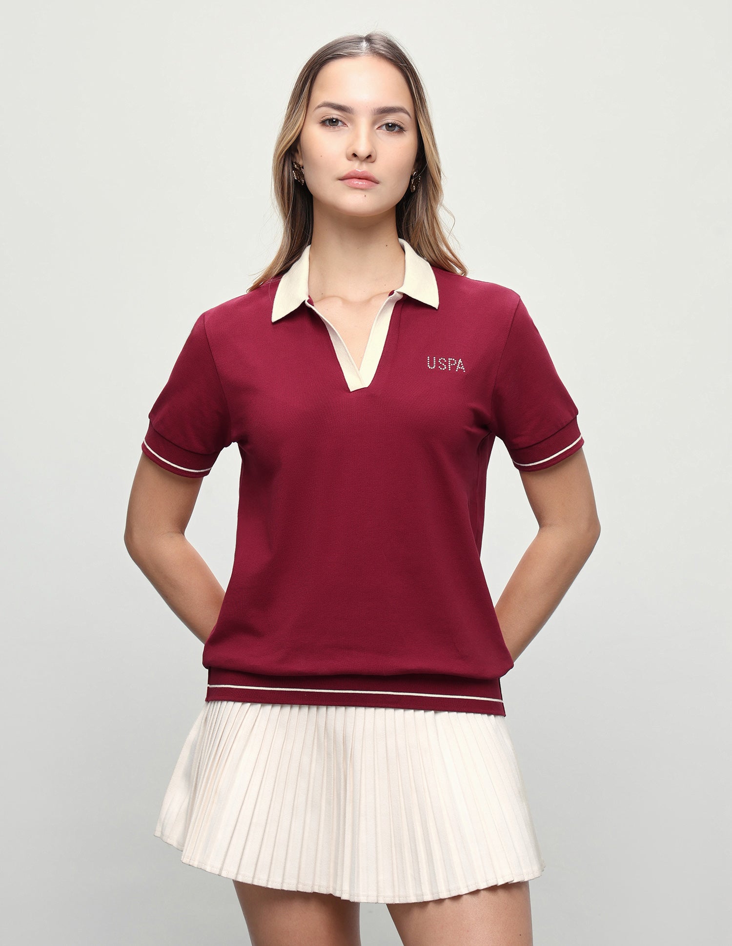 Solid Relaxed Fit Polo Shirt Dark Red - U.S. Polo Assn. India | Large