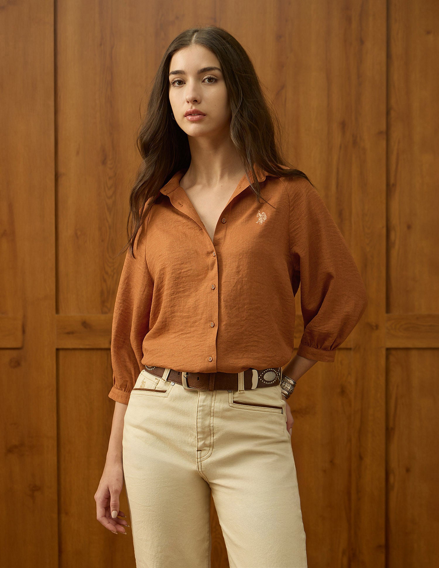 Regular Fit Solid Shirt Rust - U.S. POLO ASSN. | Large