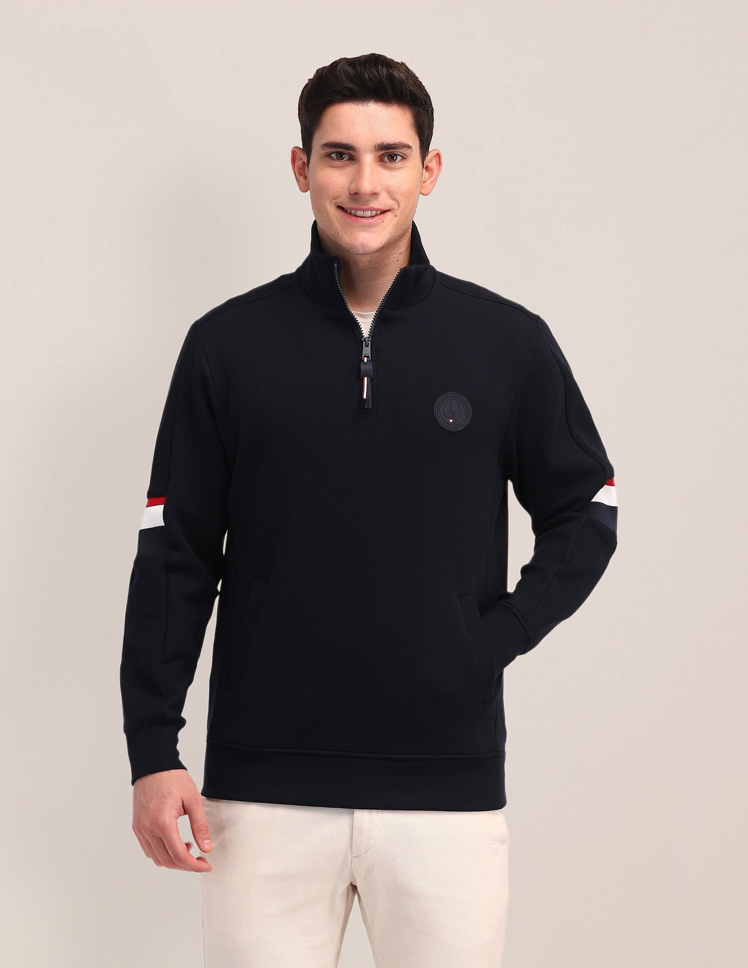 Regular Fit Solid Sweatshirt Navy - U.S. POLO ASSN. | Large