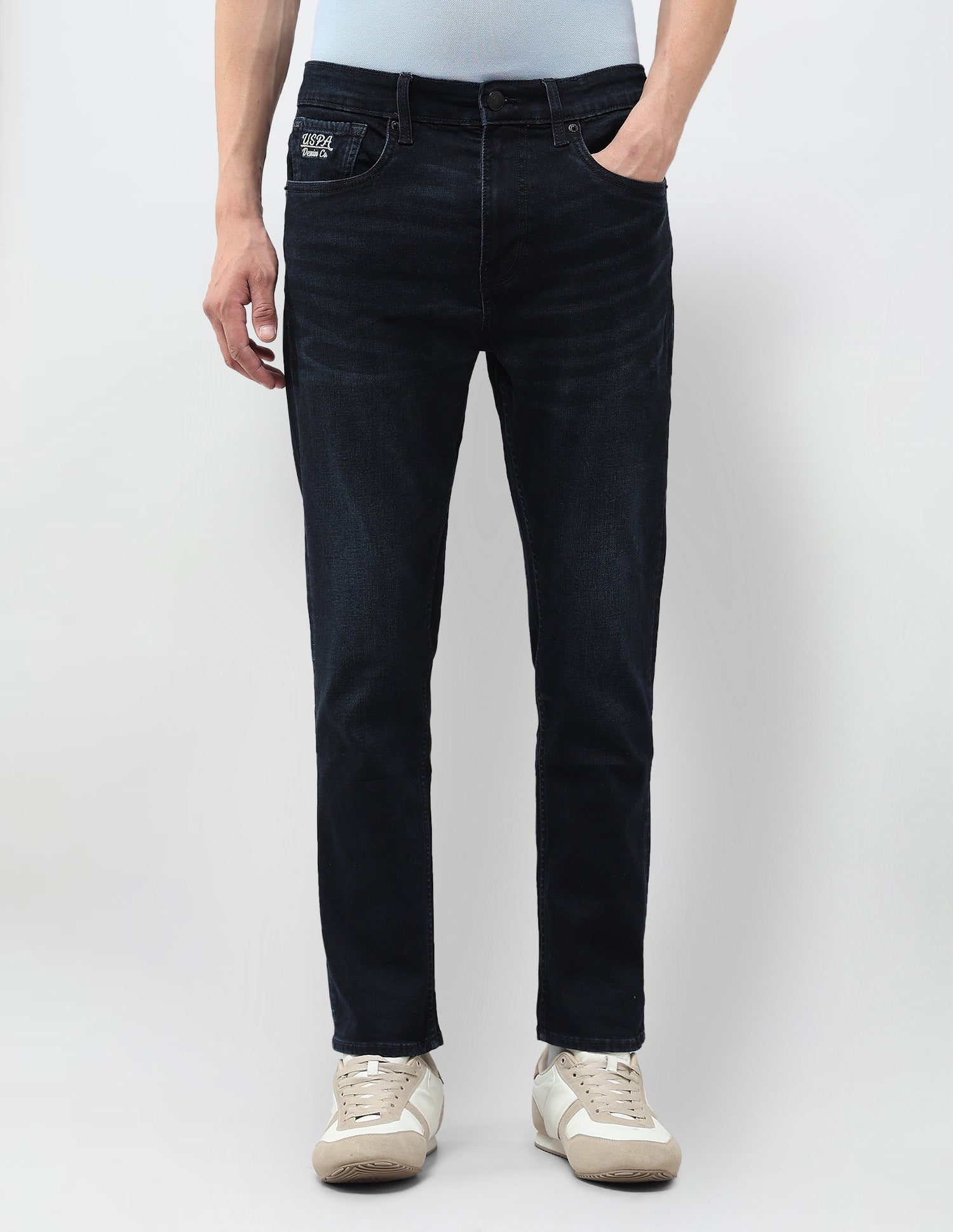 Cole Comfort Cropped Fit Blue Jeans Dark Indigo - U.S. POLO ASSN. | Large