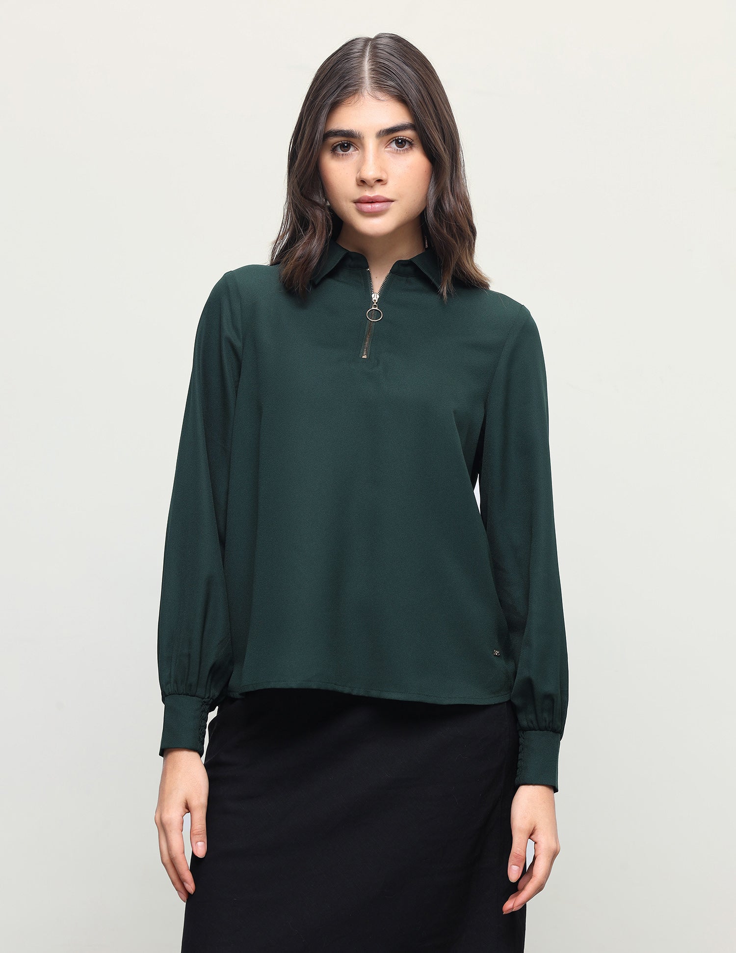 Solid Regular Fit Top Dark Green - U.S. Polo Assn. India | Large