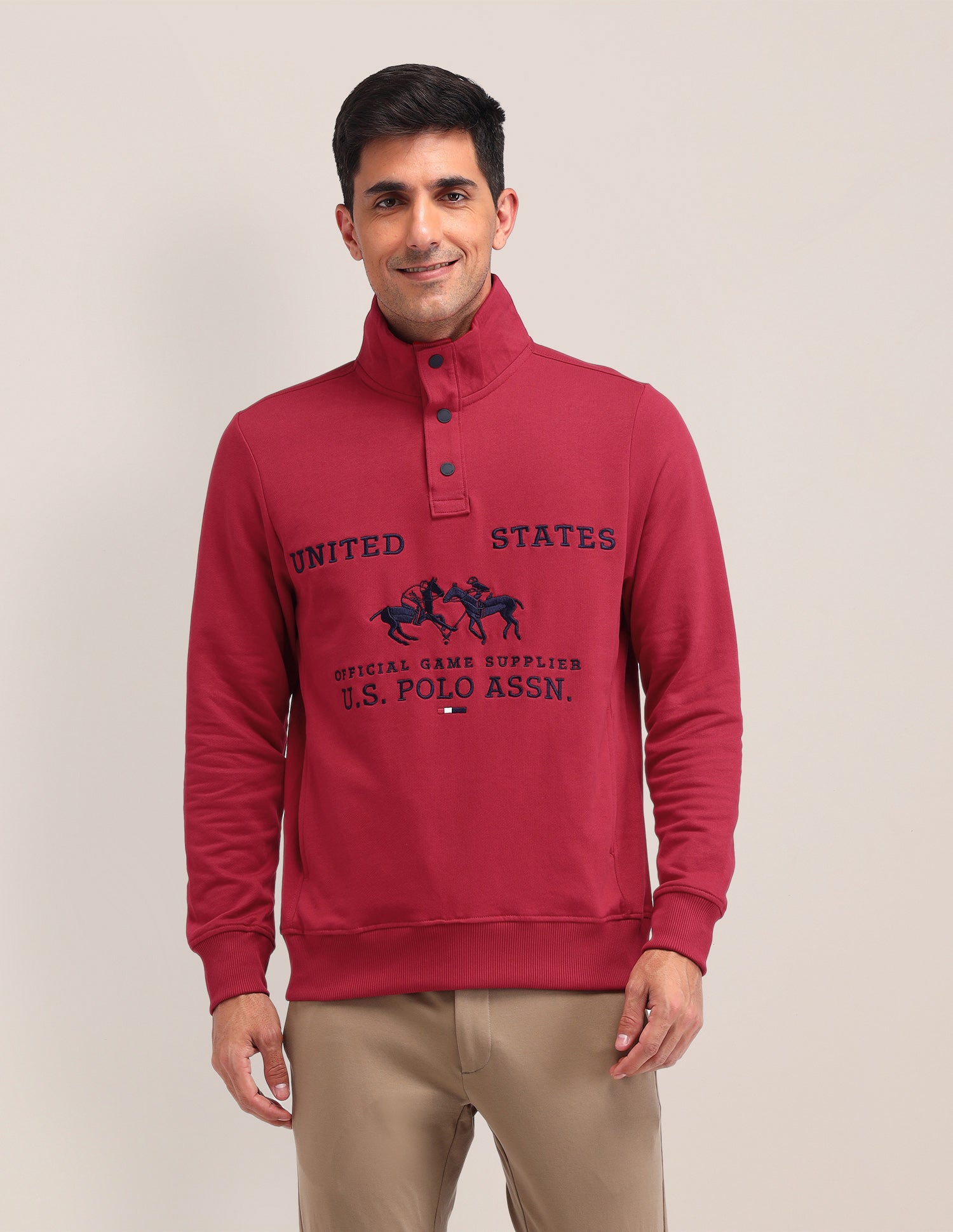 Brand Printed Regular Fit Sweatshirt Red - U.S. POLO ASSN. | Large