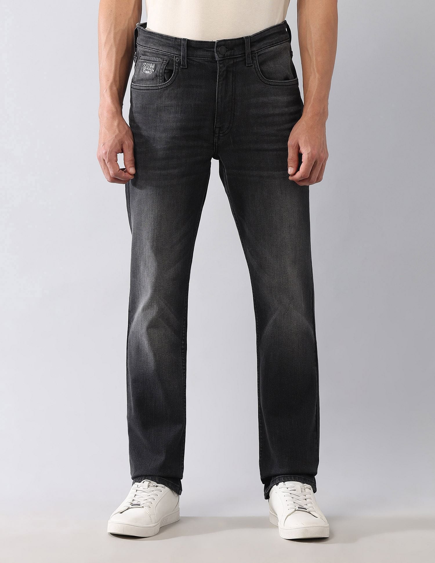 Harold Slim Straight Fit Black Jeans Black - U.S. Polo Assn. India | Large