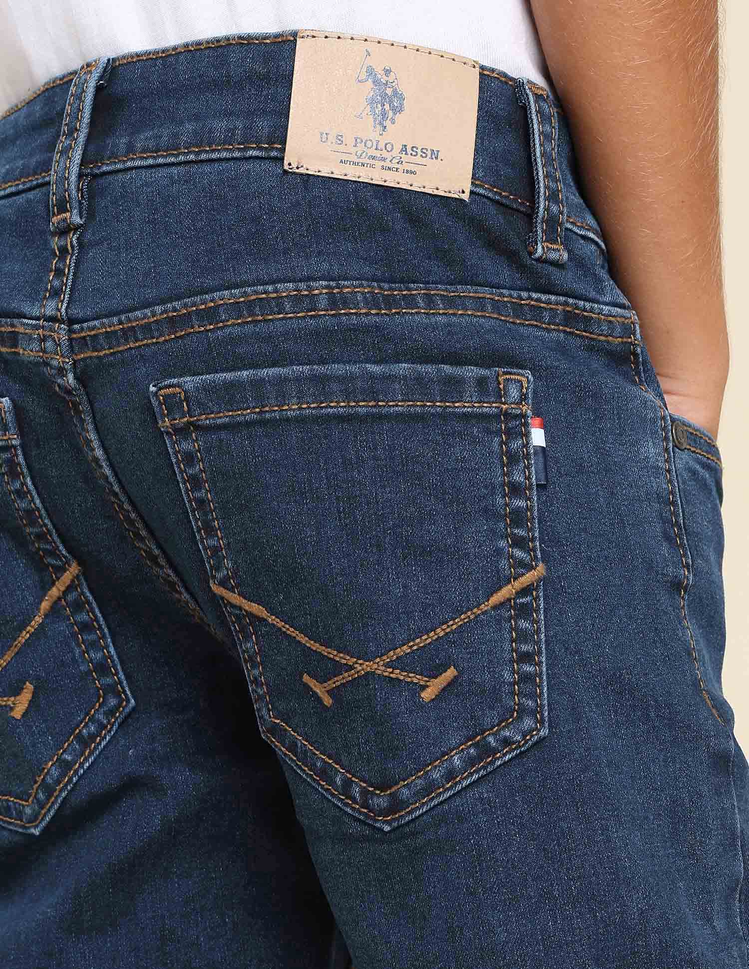 Boys Slim Fit Blue Jeans Dark Blue - U.S. POLO ASSN. | Large